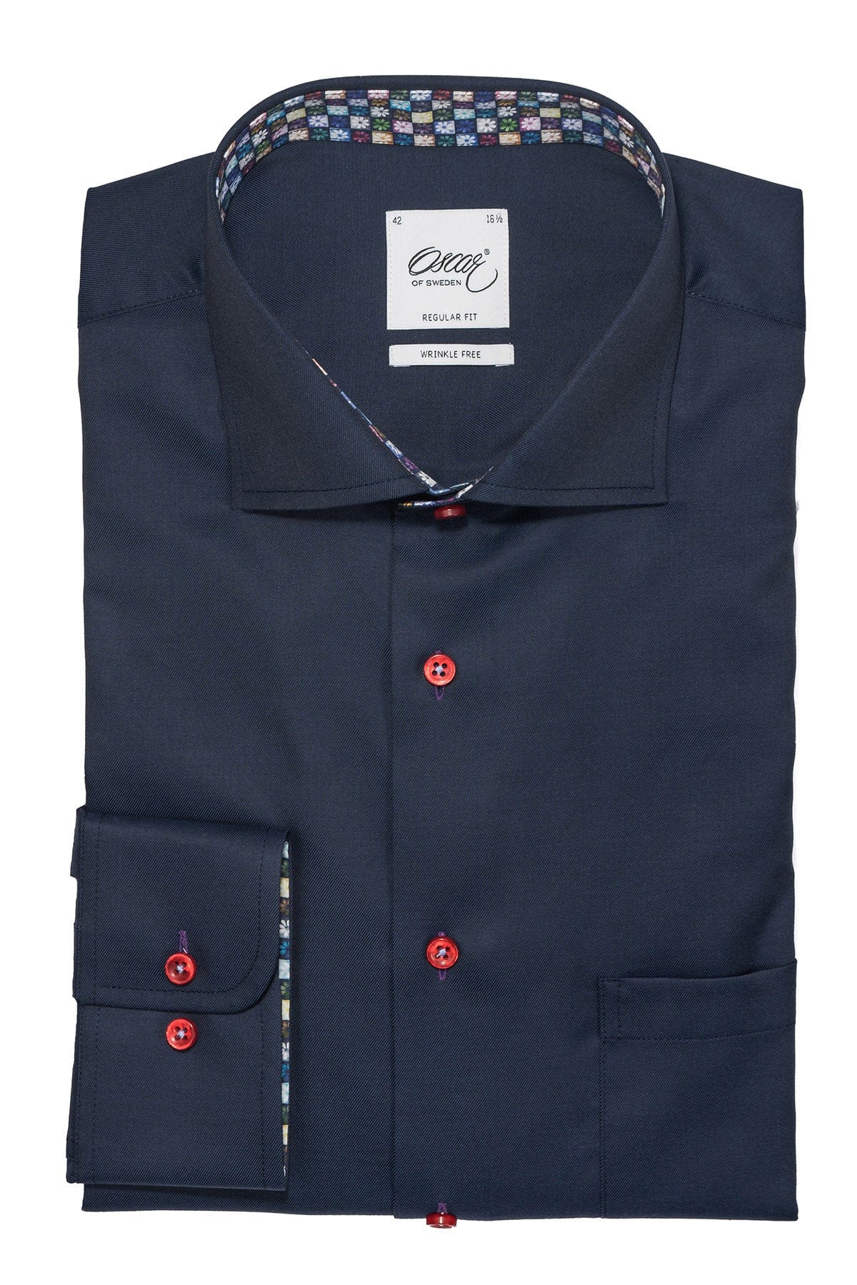Pure Cotton Wrinkle Free Plain Shirt - Indigo Blue