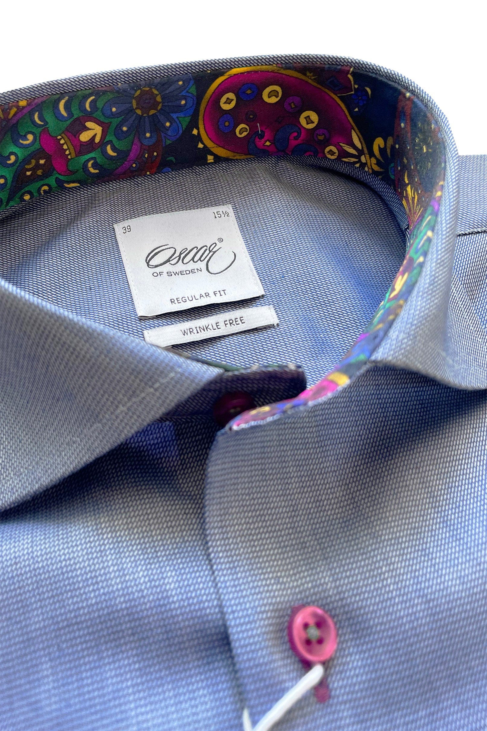 Pure Cotton Wrinkle Free Shirt - Mid Blue - Image 2