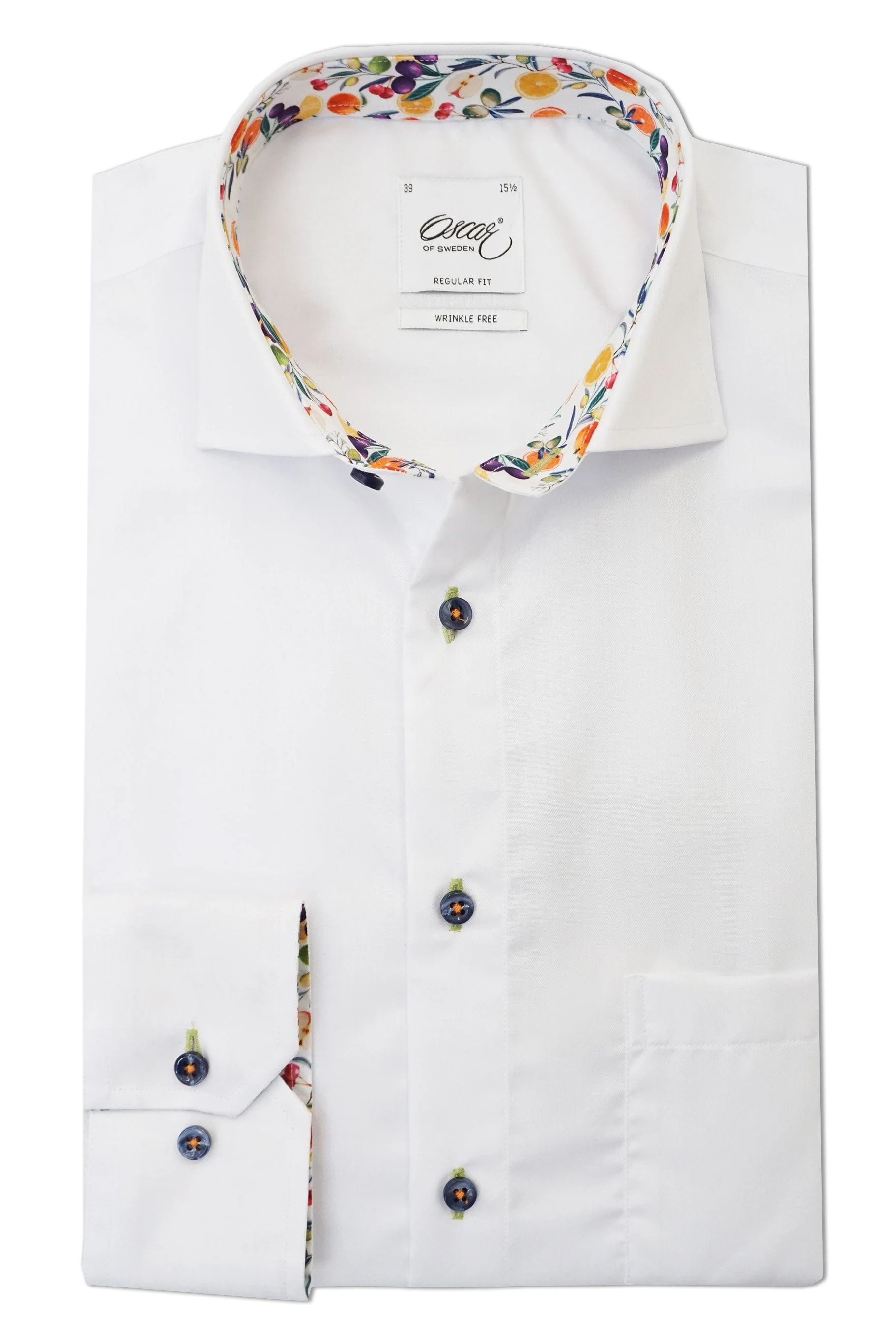 Pure Cotton Wrinkle Free Shirt with Trim Detailing - White