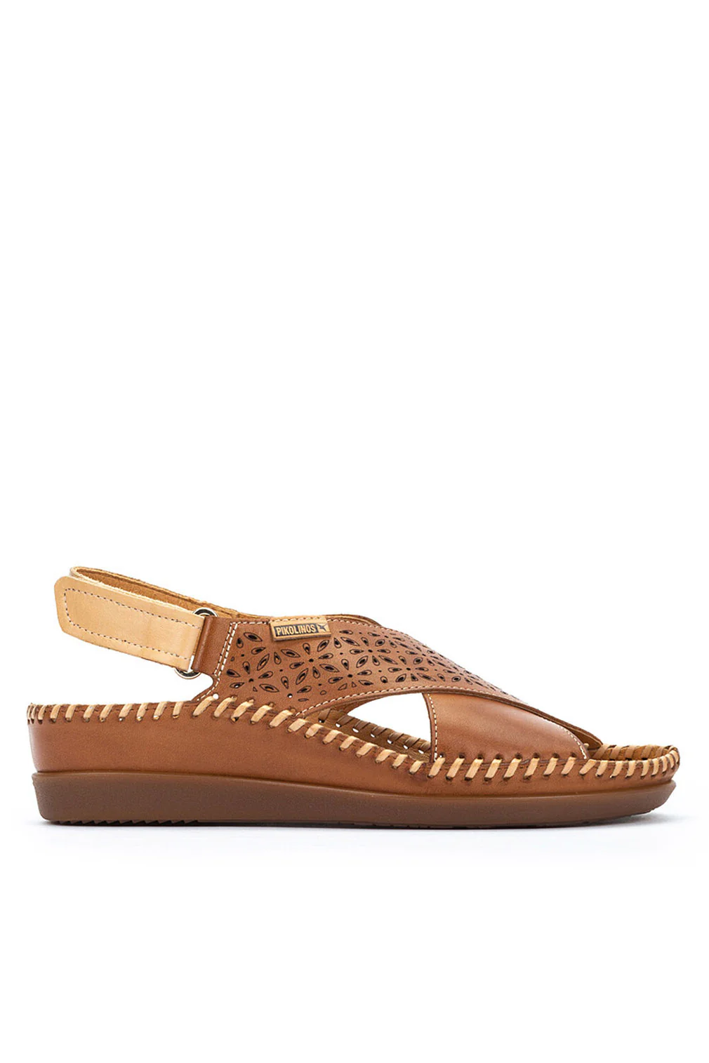 Cadaques Leather Peep-Toe Sandals - Brandy