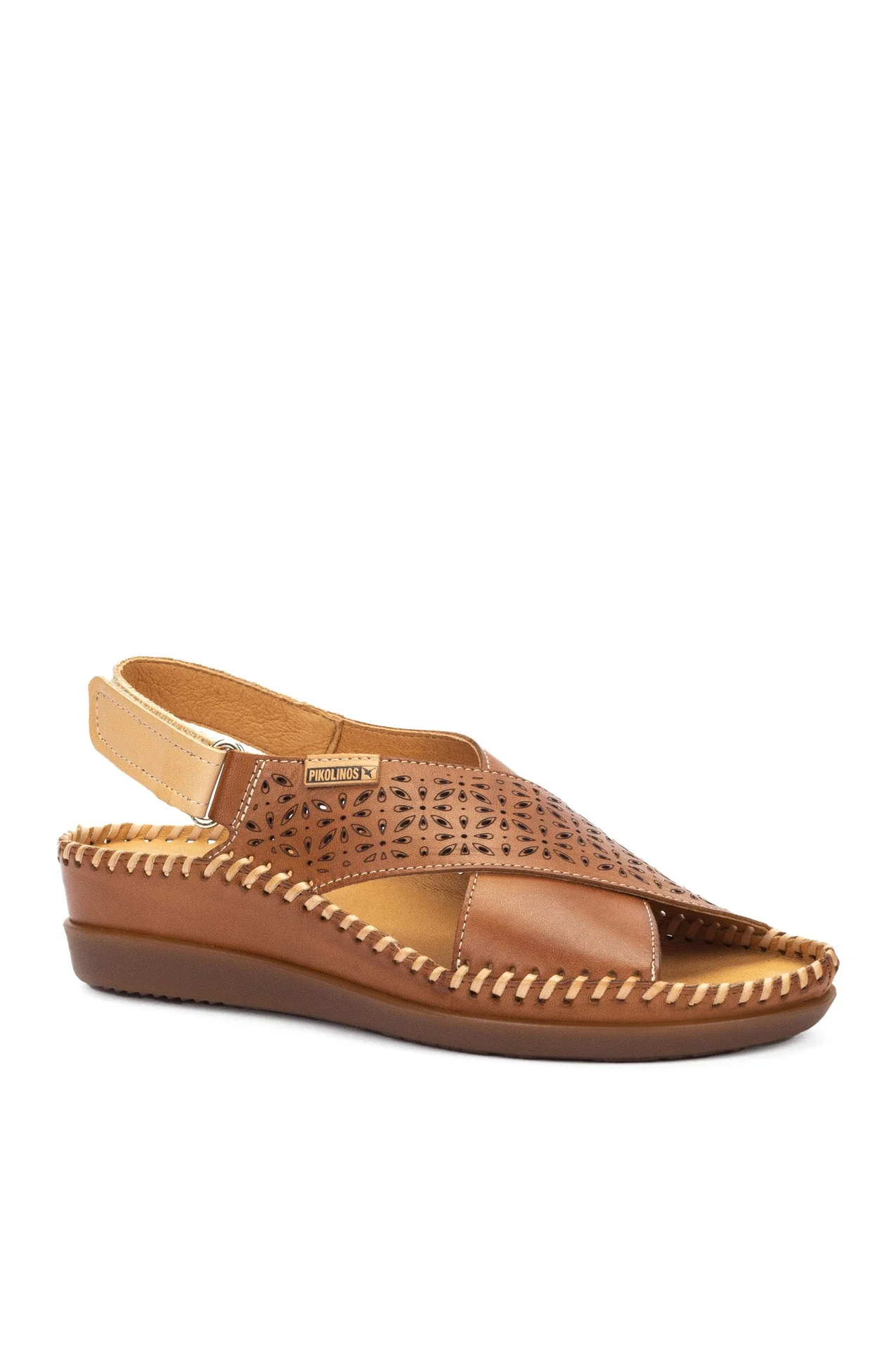 Cadaques Leather Peep-Toe Sandals - Brandy - Image 2