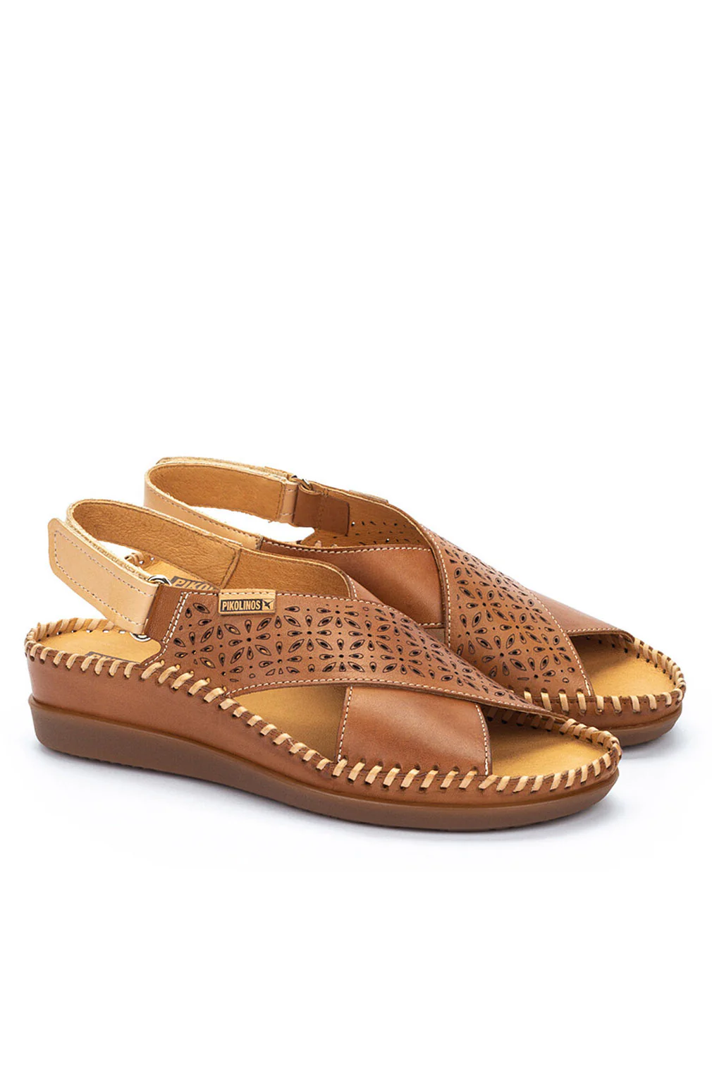 Cadaques Leather Peep-Toe Sandals - Brandy - Image 3
