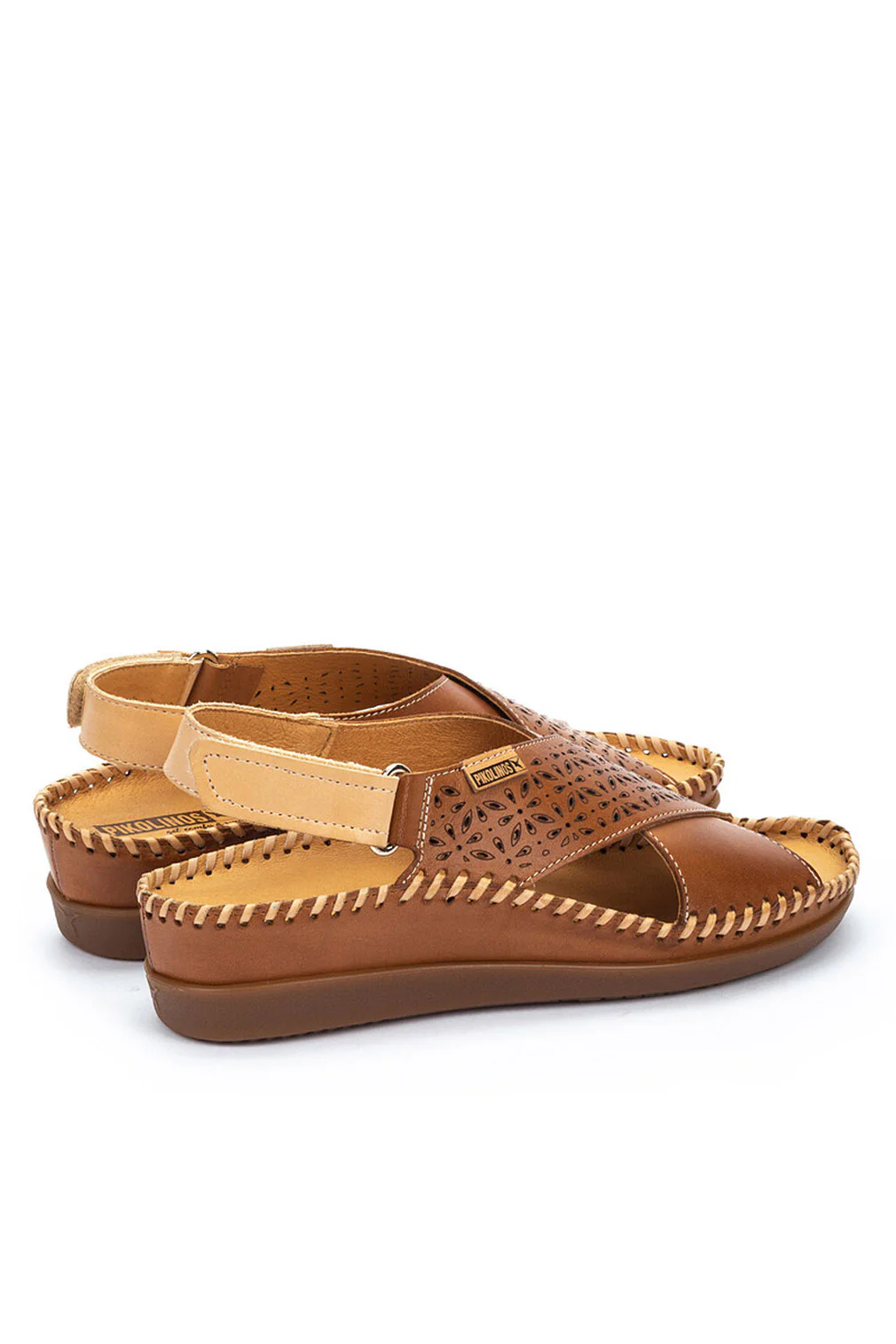 Cadaques Leather Peep-Toe Sandals - Brandy - Image 4