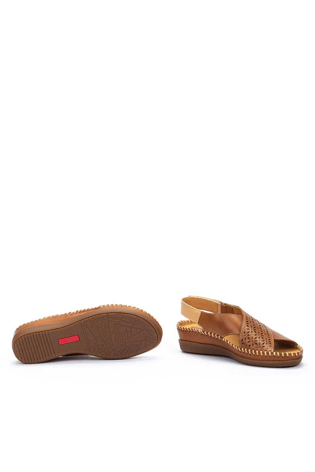 Cadaques Leather Peep-Toe Sandals - Brandy - Image 6