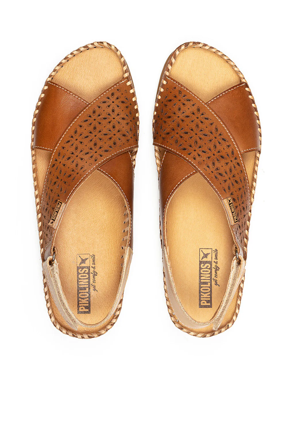 Cadaques Leather Peep-Toe Sandals - Brandy - Image 7