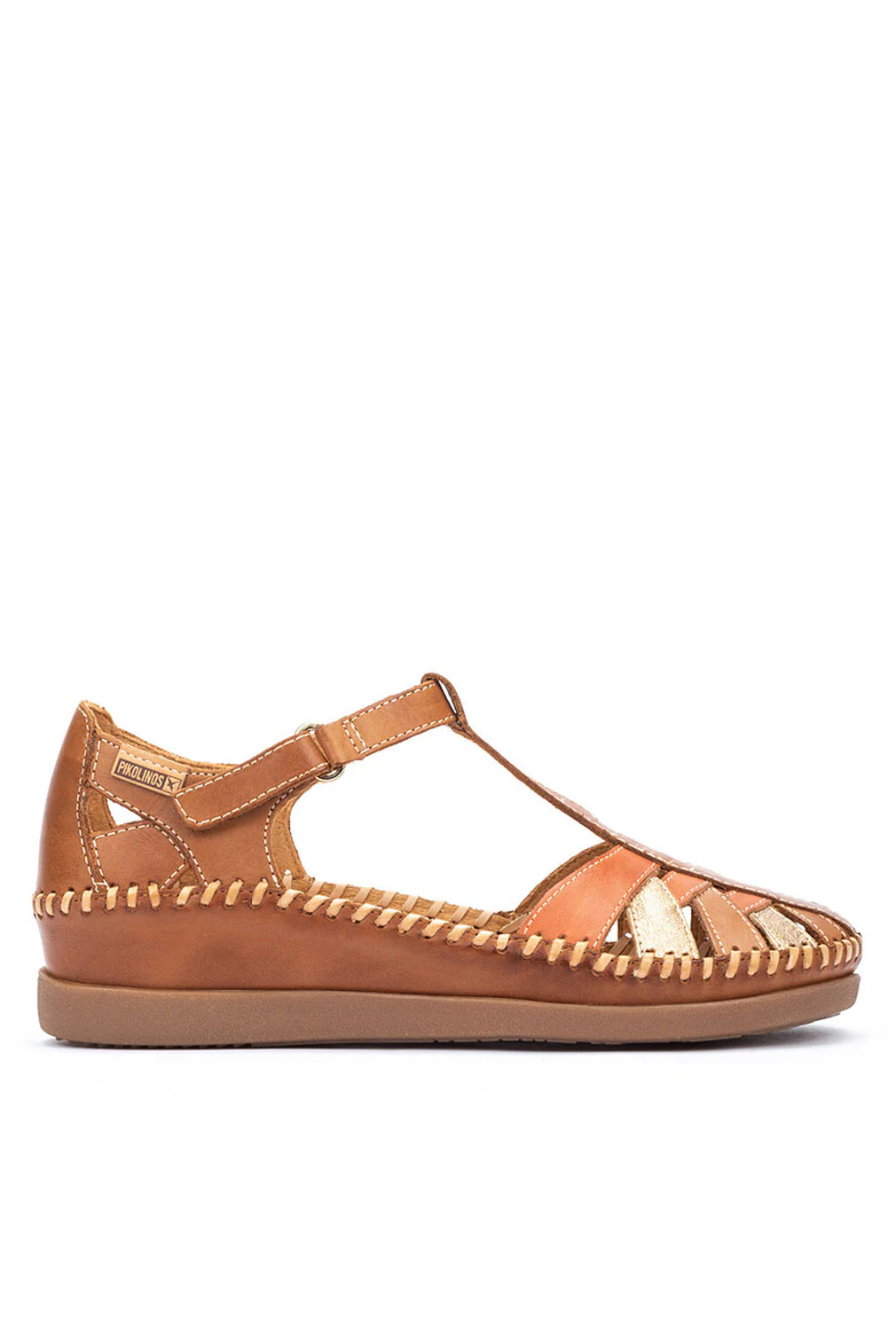Cadaques Leather Woven Sandals - Brandy