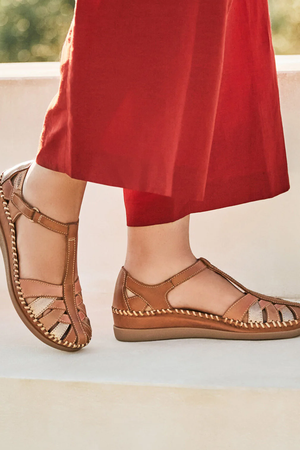 Cadaques Leather Woven Sandals - Brandy - Image 4