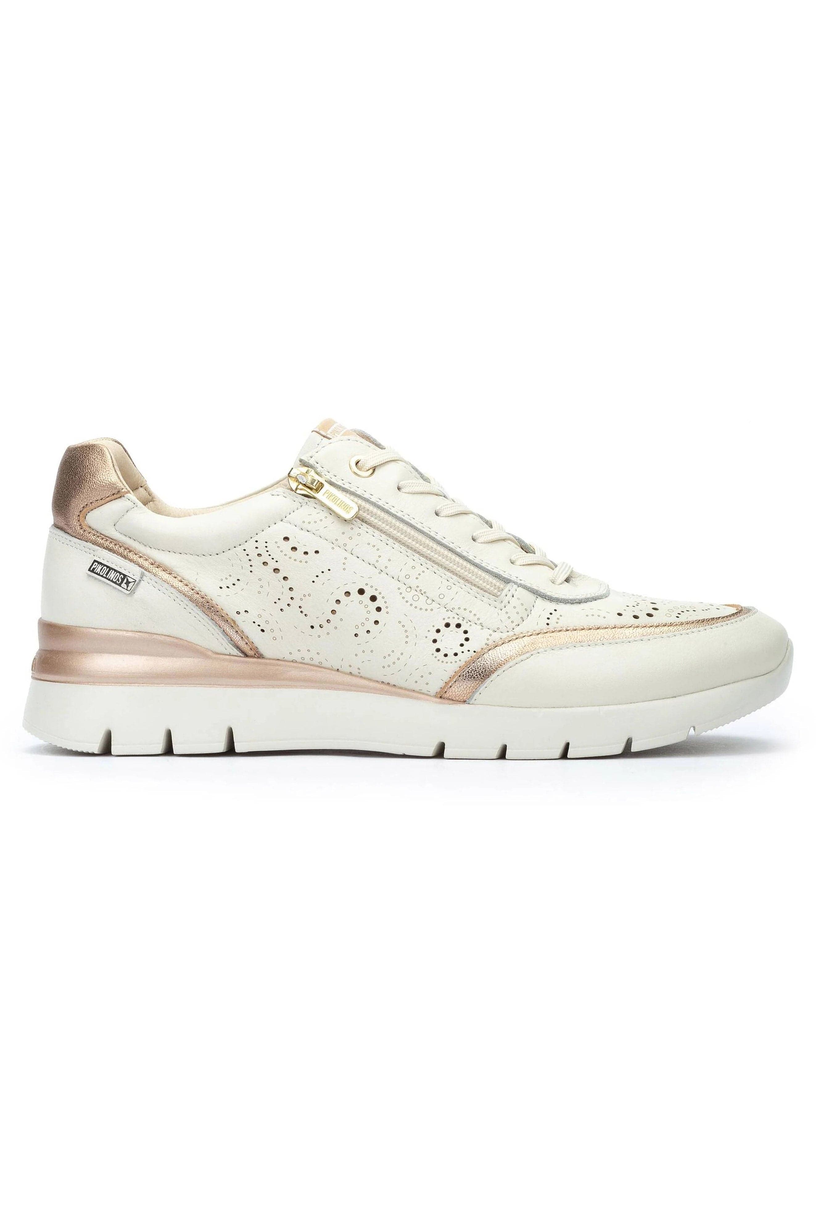 Cantabria Leather Side-Zip Trainers - Nata