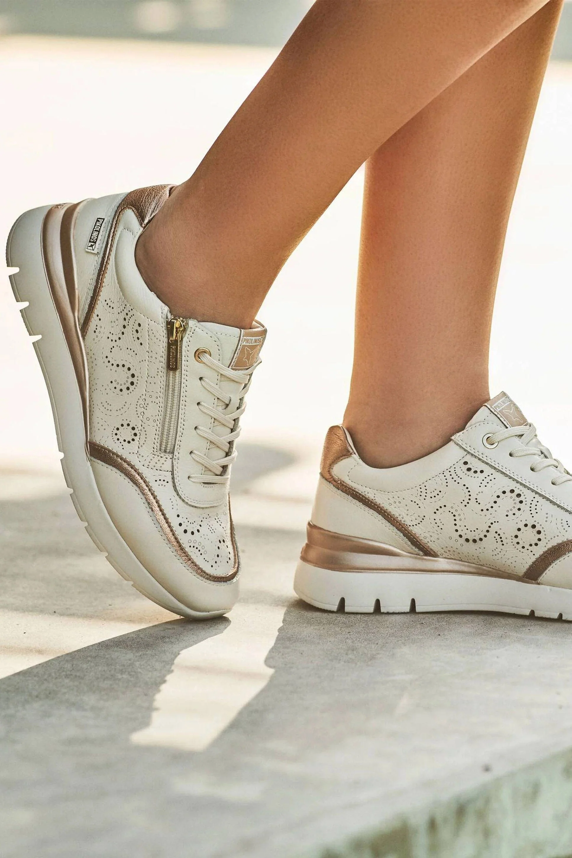 Cantabria Leather Side-Zip Trainers - Nata - Image 2