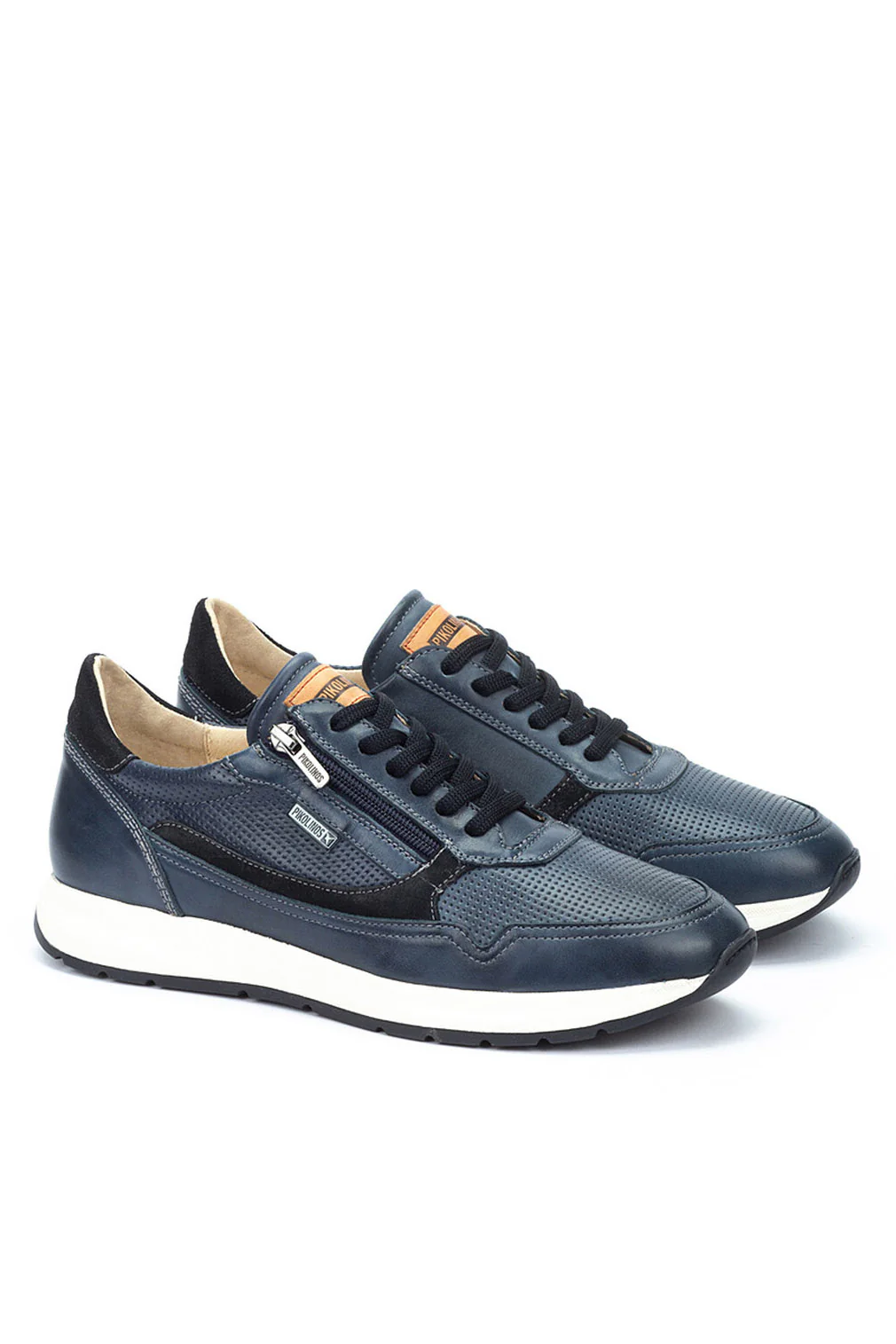 Getafe Leather Side-Zip Trainers - Blue - Image 2
