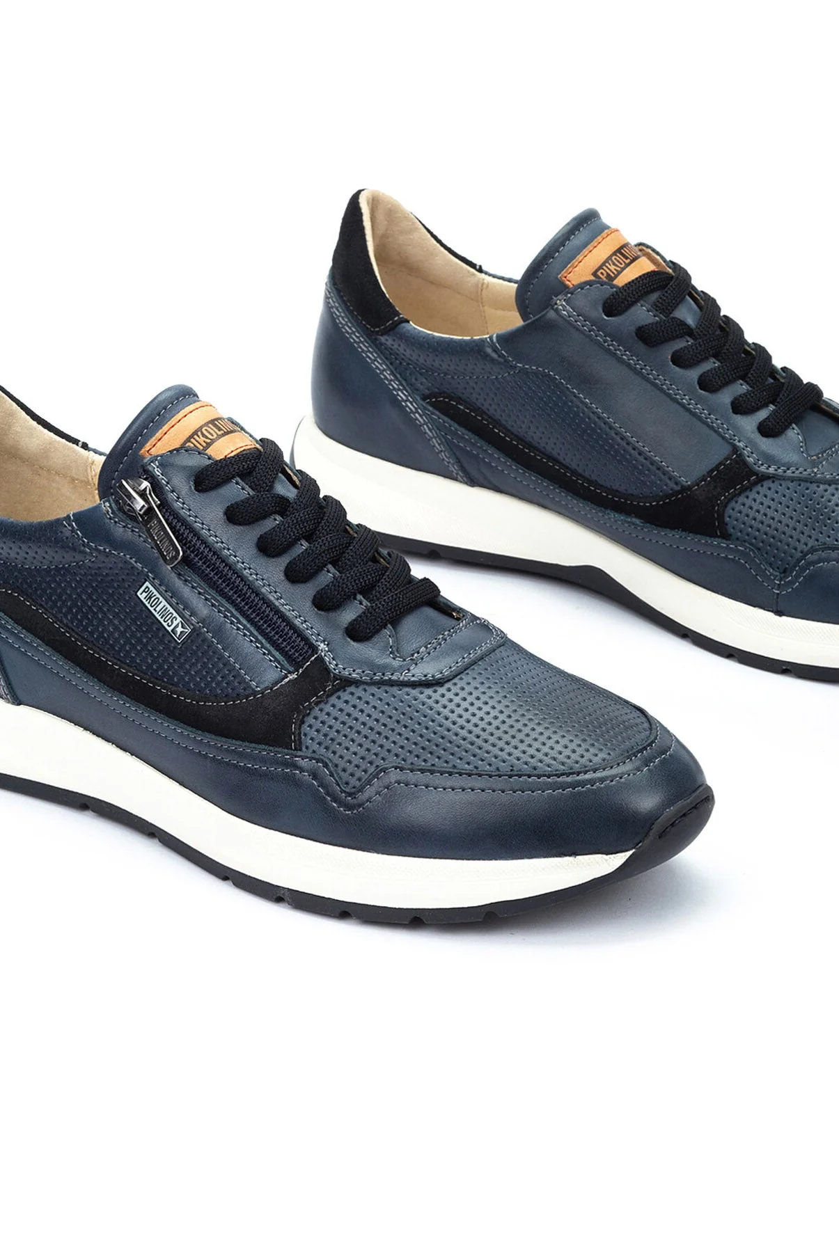 Getafe Leather Side-Zip Trainers - Blue - Image 4
