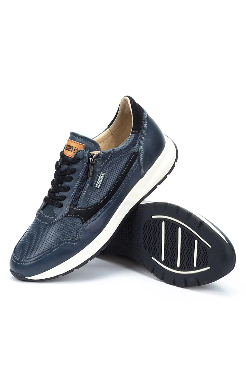 Getafe Leather Side-Zip Trainers - Blue - Image 5