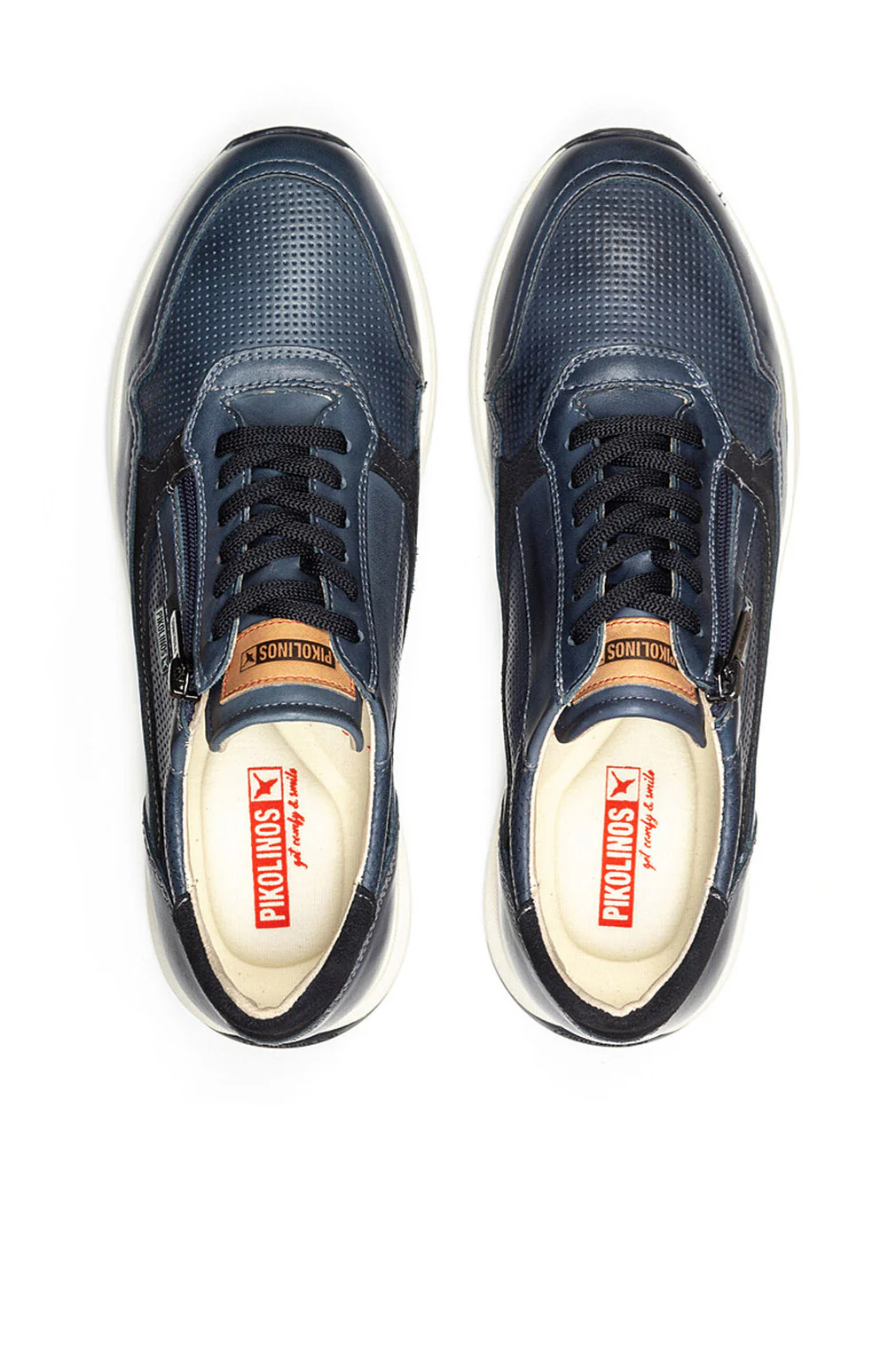 Getafe Leather Side-Zip Trainers - Blue - Image 6