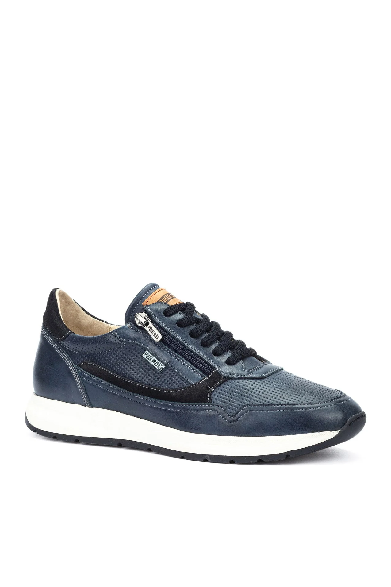 Getafe Leather Side-Zip Trainers - Blue - Image 7