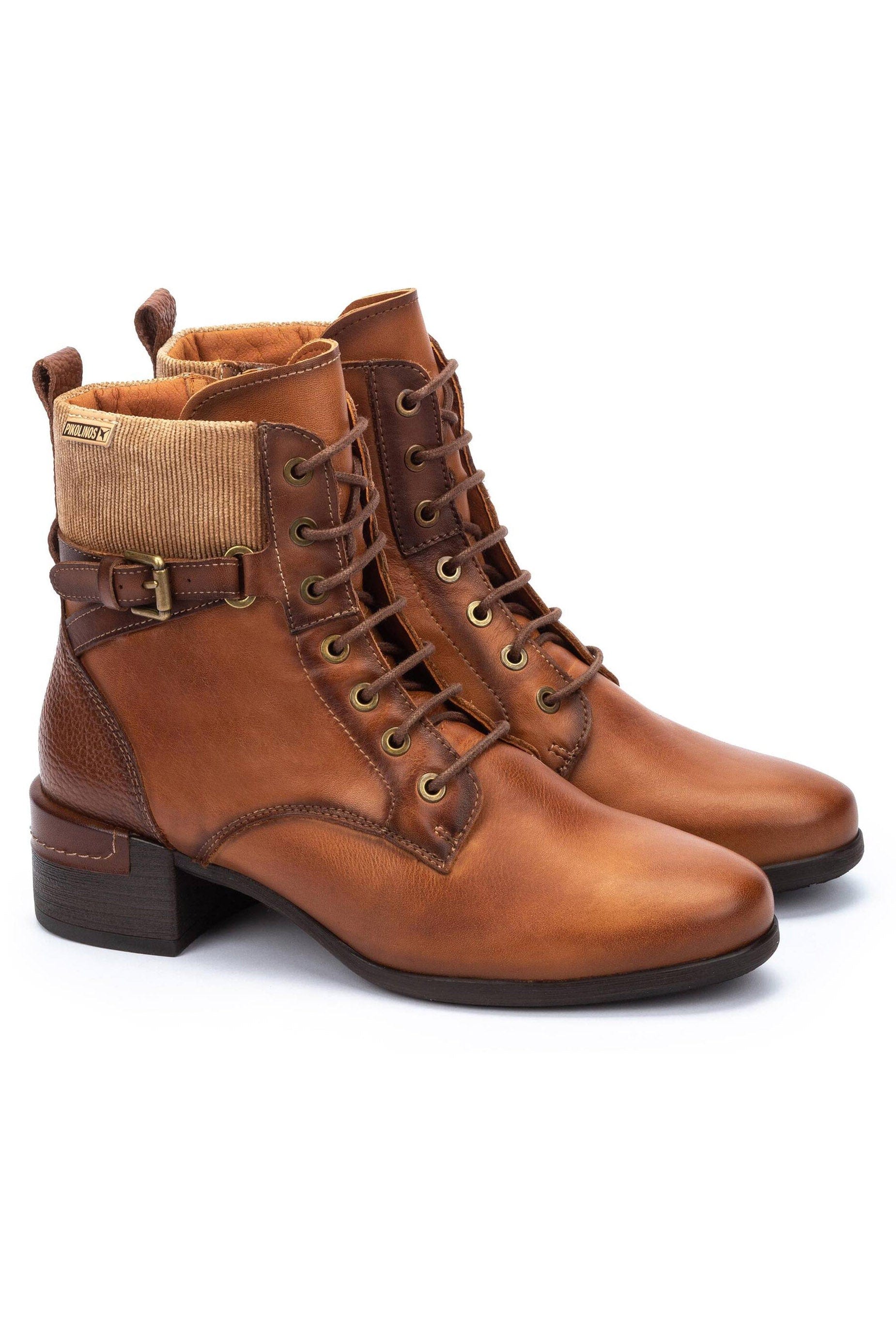 Malaga Leather Lace Up Ankle Boots - Chocolate - Image 2