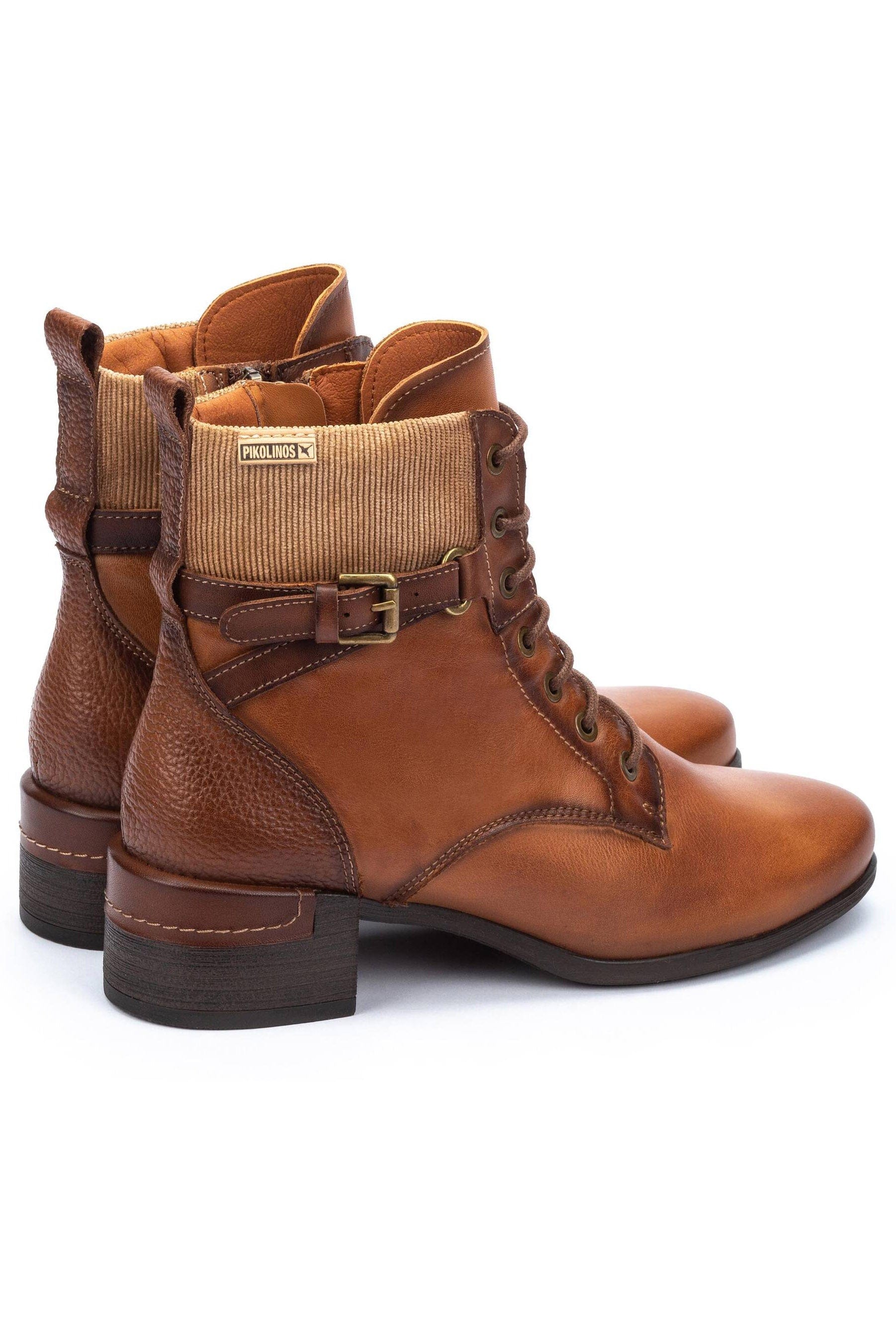 Malaga Leather Lace Up Ankle Boots - Chocolate - Image 3