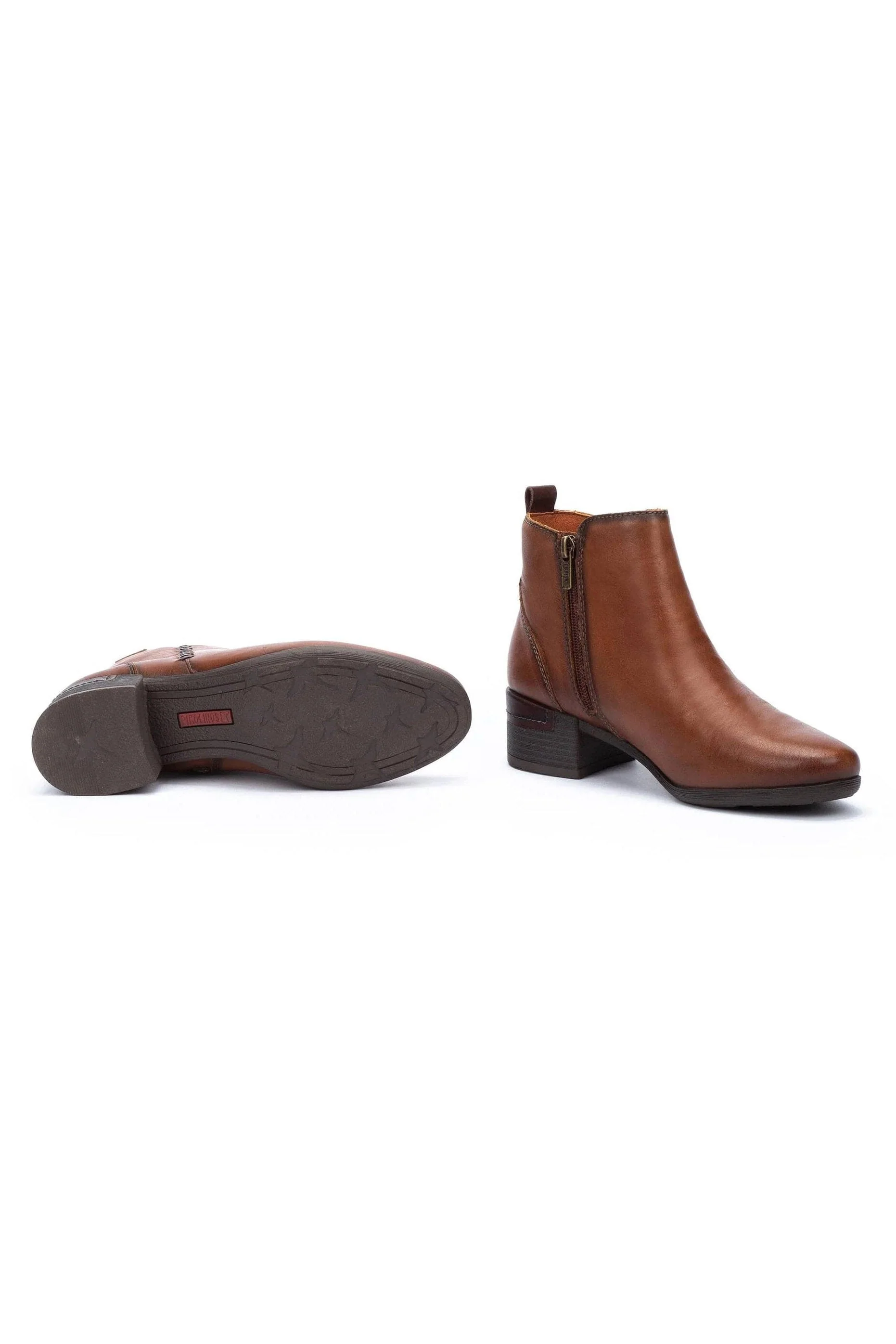 Malaga Leather Mid Heel Ankle Boots - Chocolate - Image 5