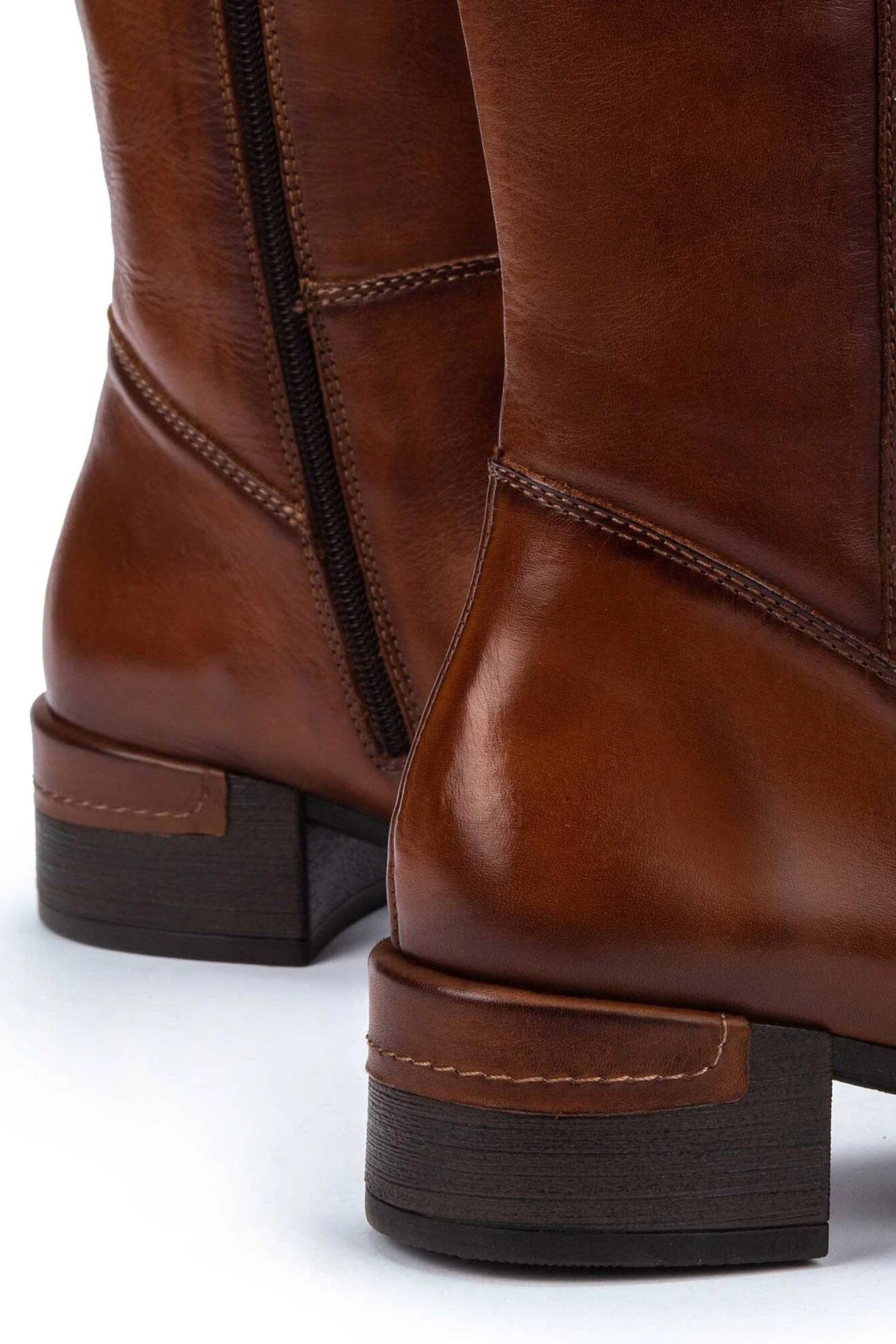 Malaga Leather Mid Heel Tall Boots - Chocolate - Image 6