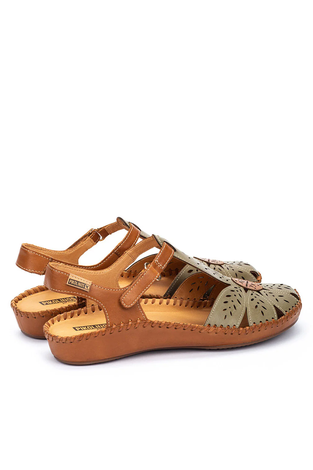 P Vallarta Leather Detail Sandals - Sage - Image 4