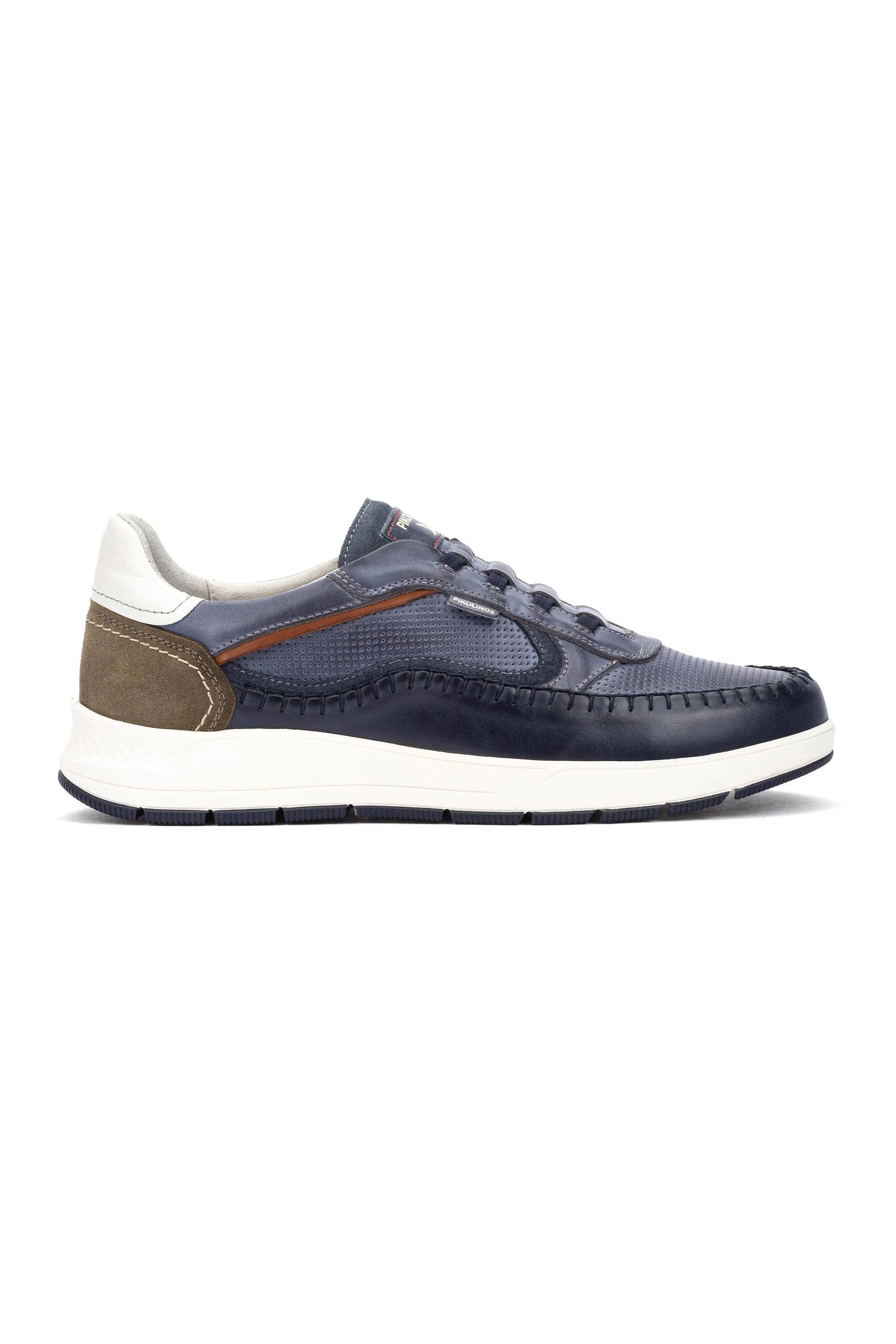 Salamanca Elasticated Leather Trainers - Blue