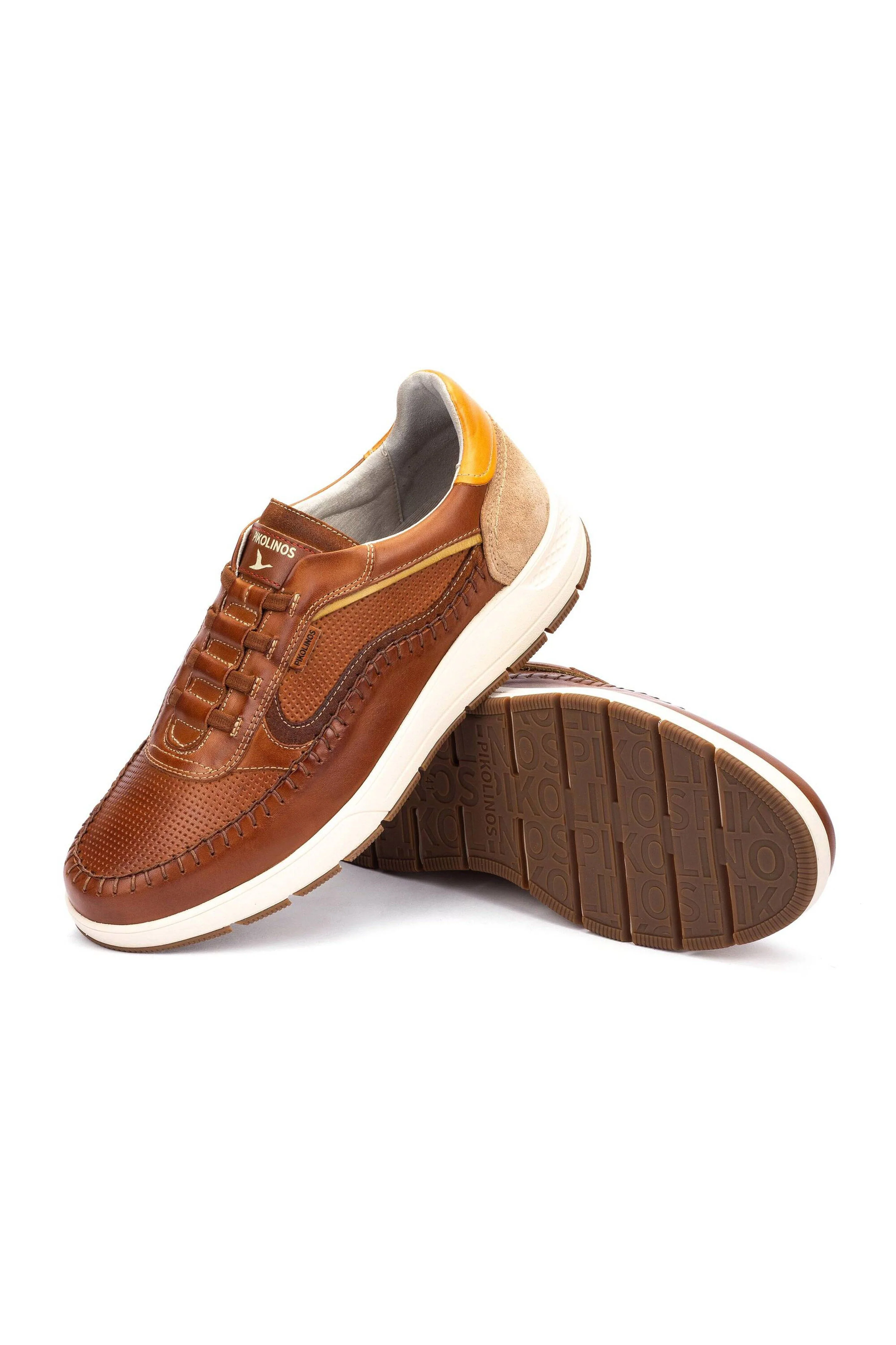 Salamanca Elasticated Leather Trainers - Cuero - Image 2