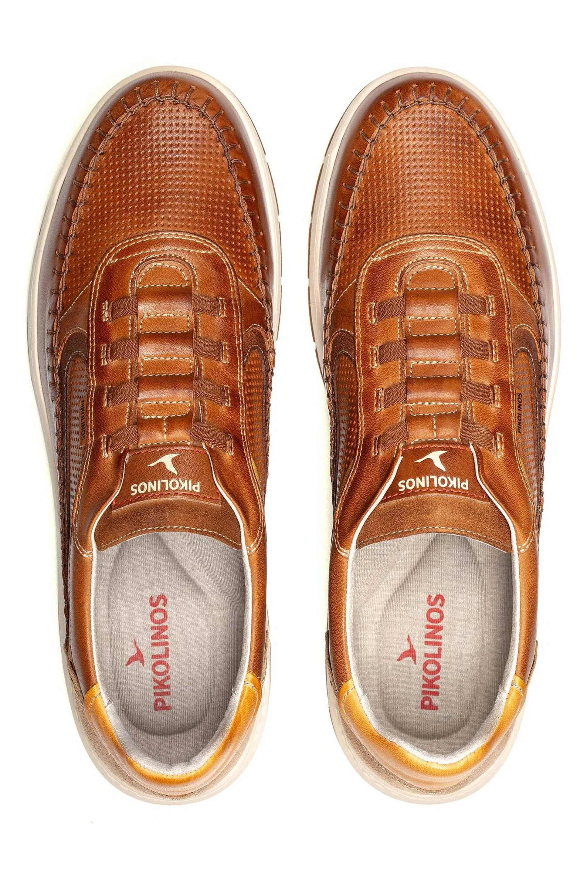 Salamanca Elasticated Leather Trainers - Cuero - Image 3