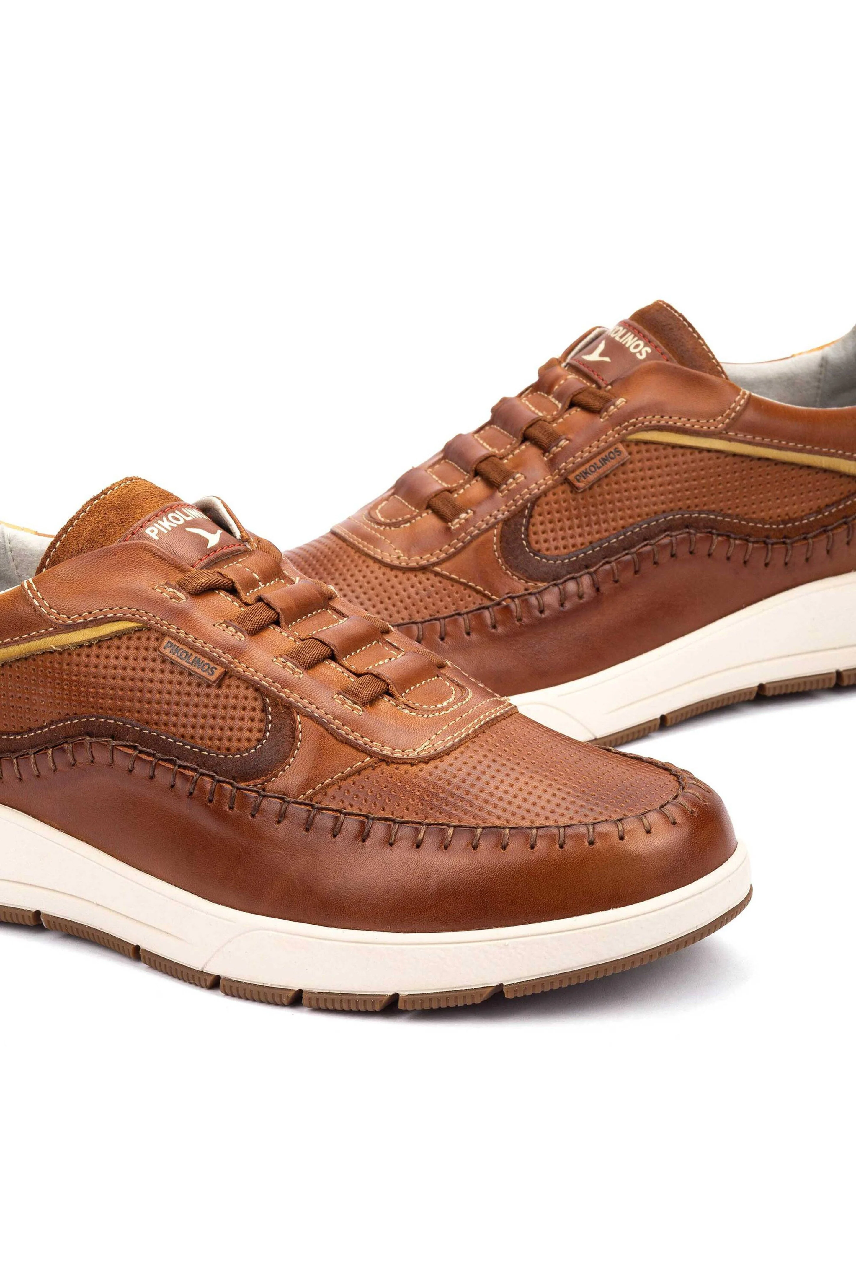 Salamanca Elasticated Leather Trainers - Cuero - Image 4