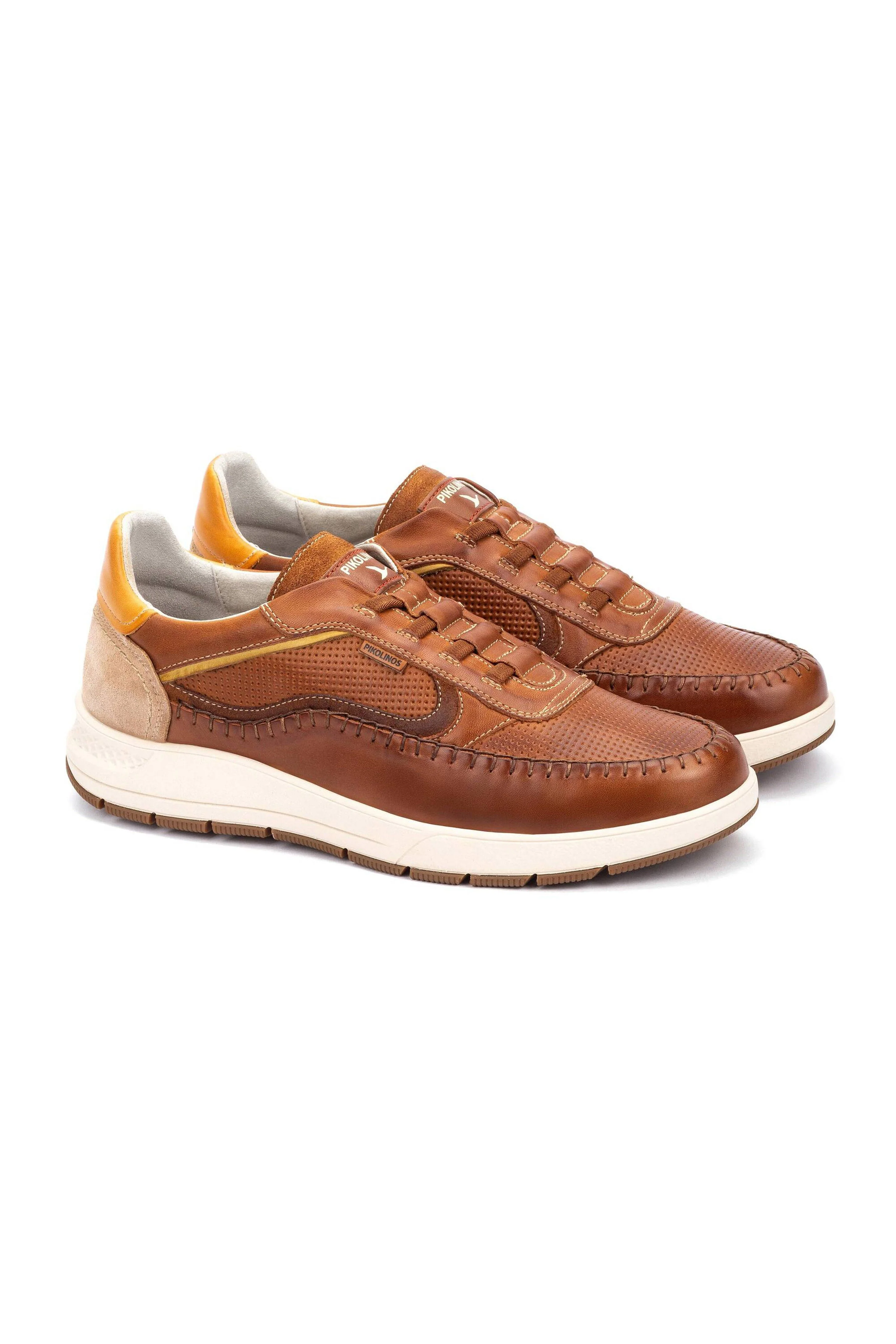 Salamanca Elasticated Leather Trainers - Cuero - Image 6