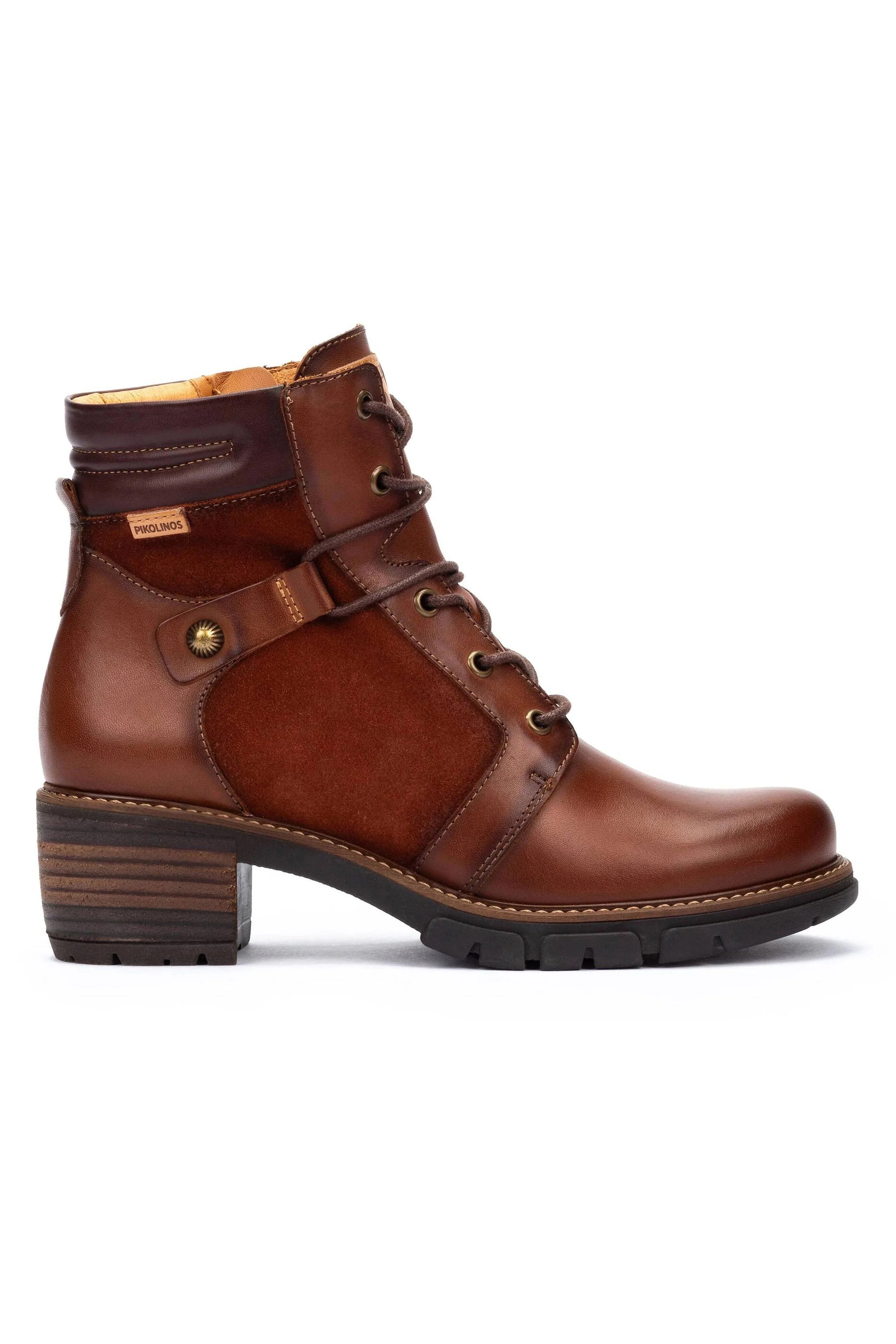 San Sebastia Leather Lace Up Heeled Ankle Boots - Cuero
