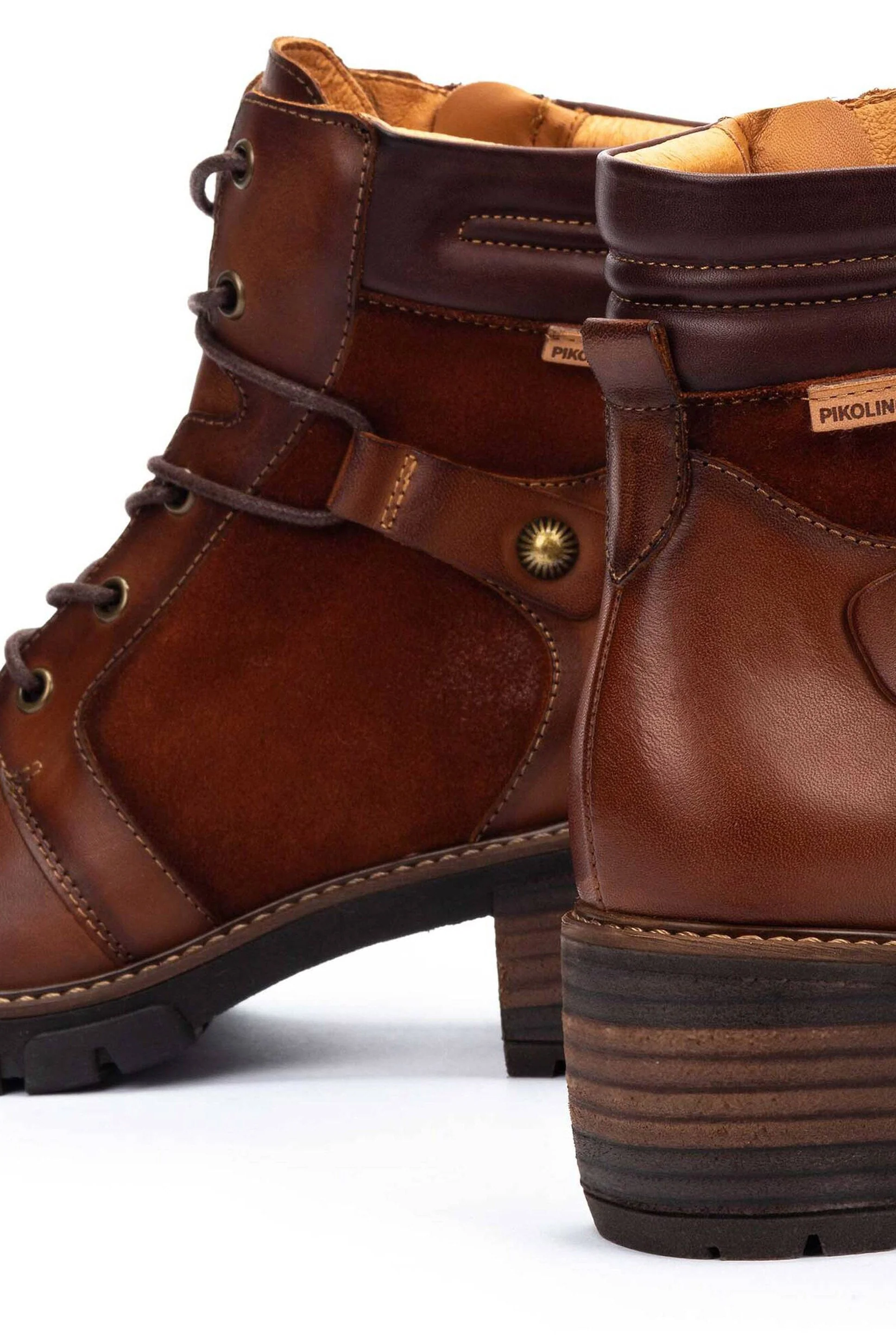 San Sebastia Leather Lace Up Heeled Ankle Boots - Cuero - Image 4