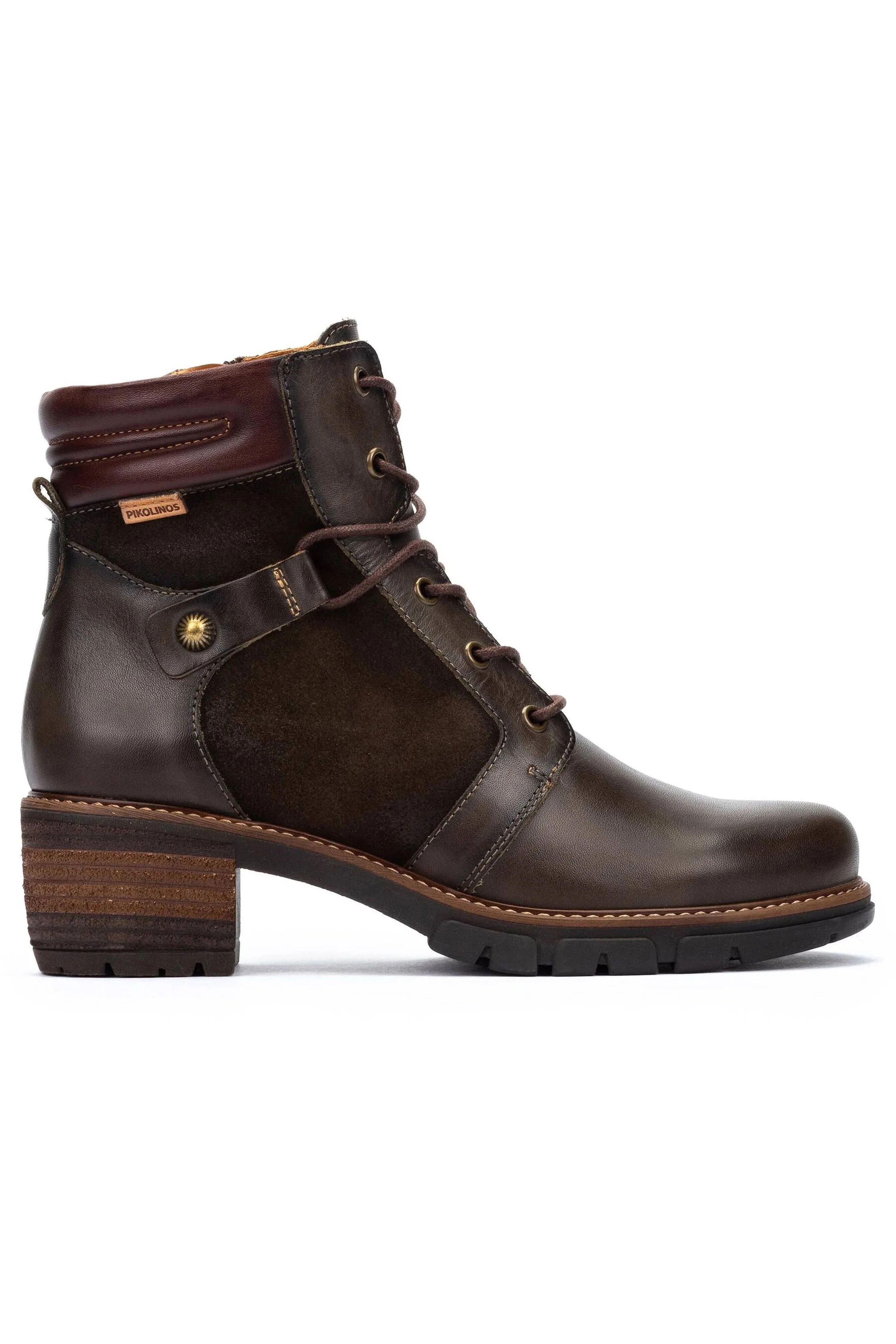 San Sebastia Leather Lace Up Heeled Ankle Boots - Forest