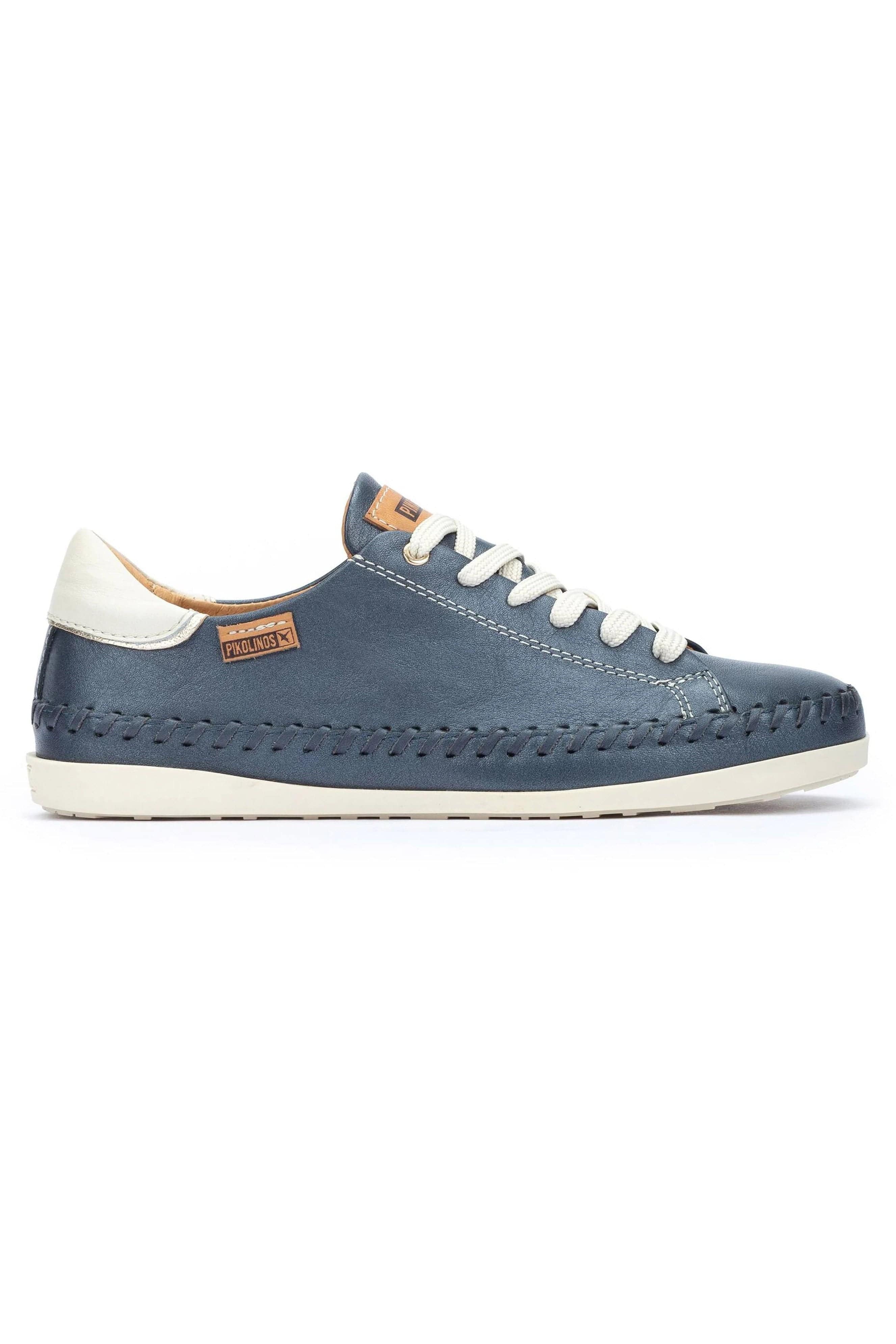 Soller Leather Trainers with Elastic Laces - Blue