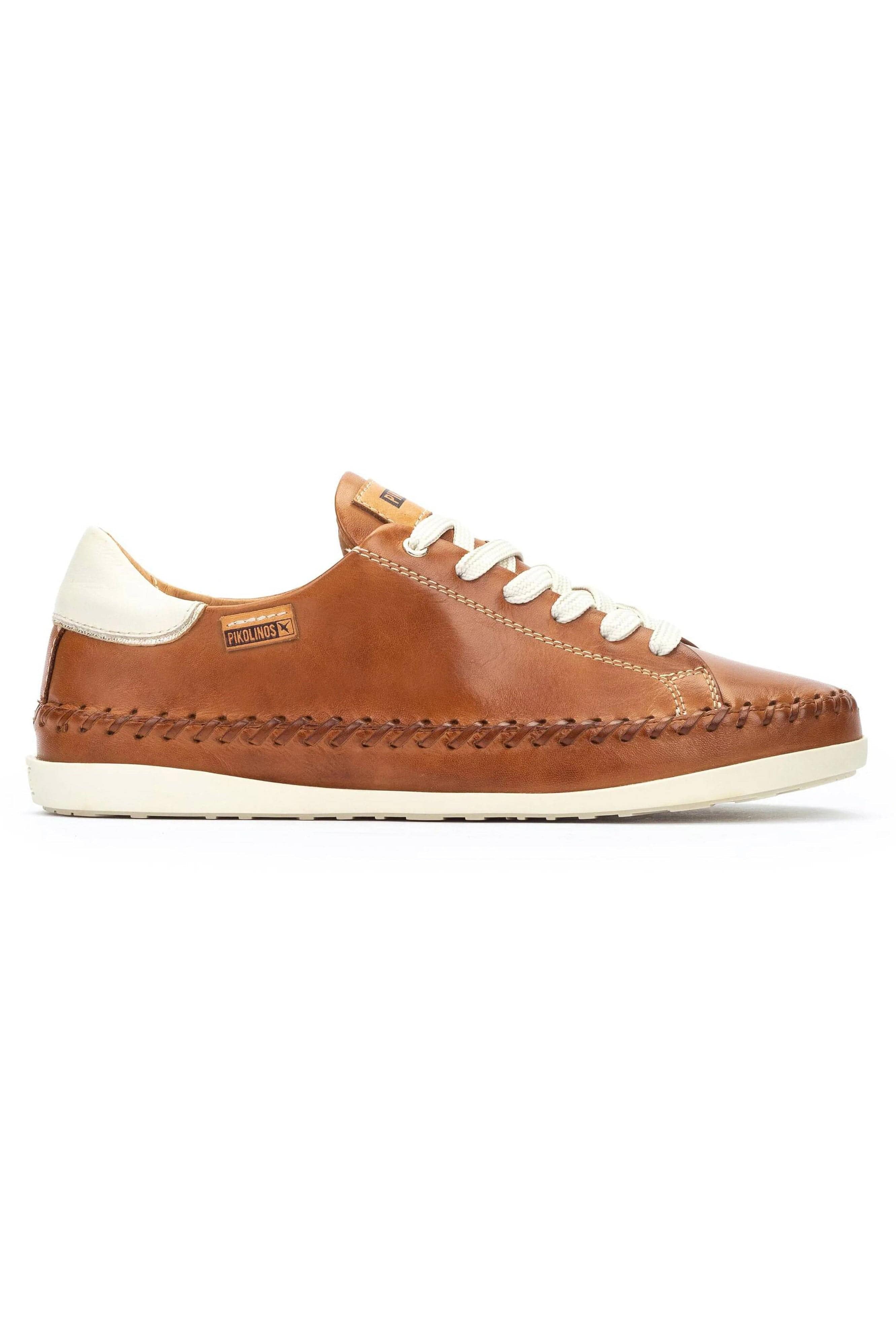Soller Leather Trainers with Elastic Laces - Brandy