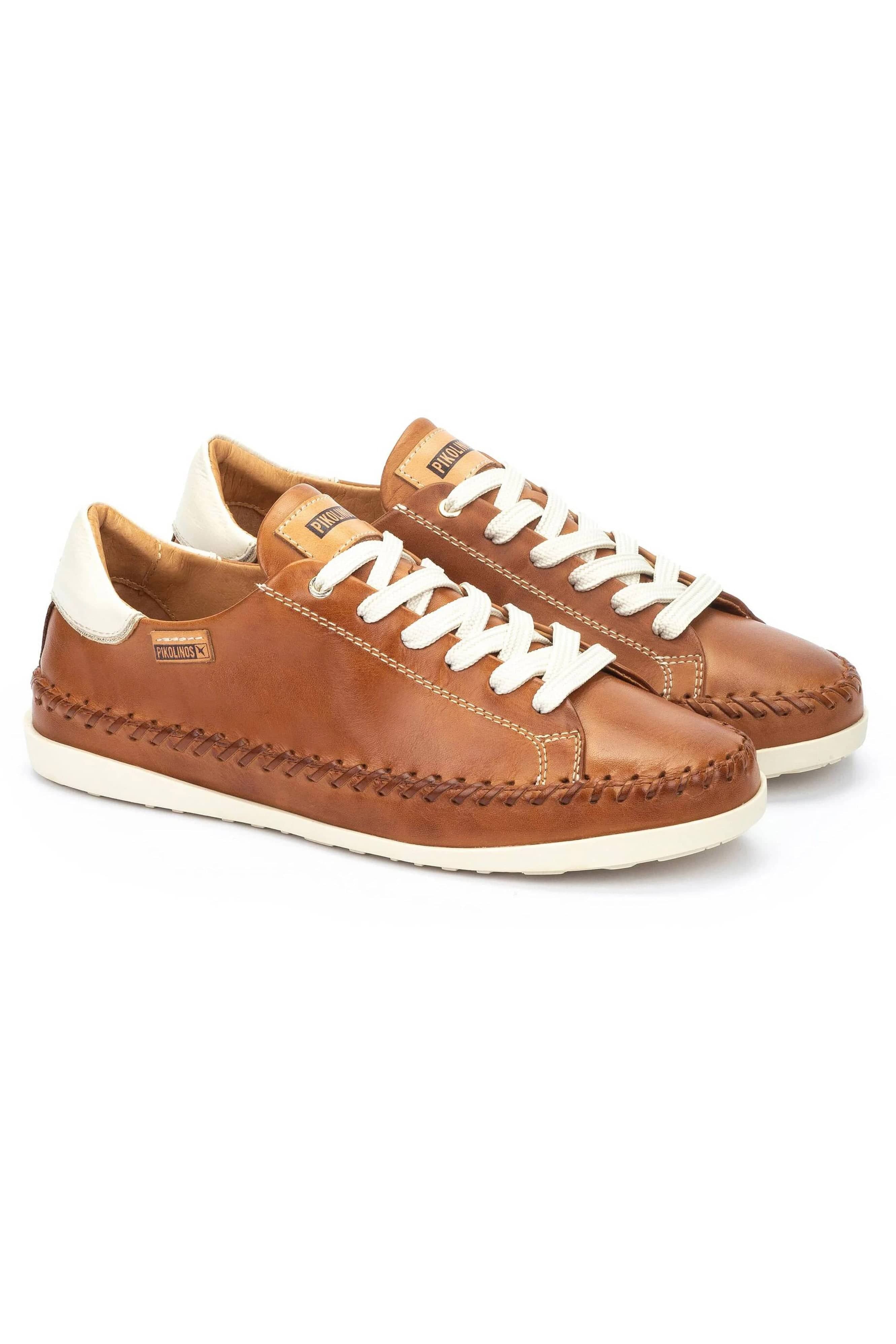 Soller Leather Trainers with Elastic Laces - Brandy - Image 2