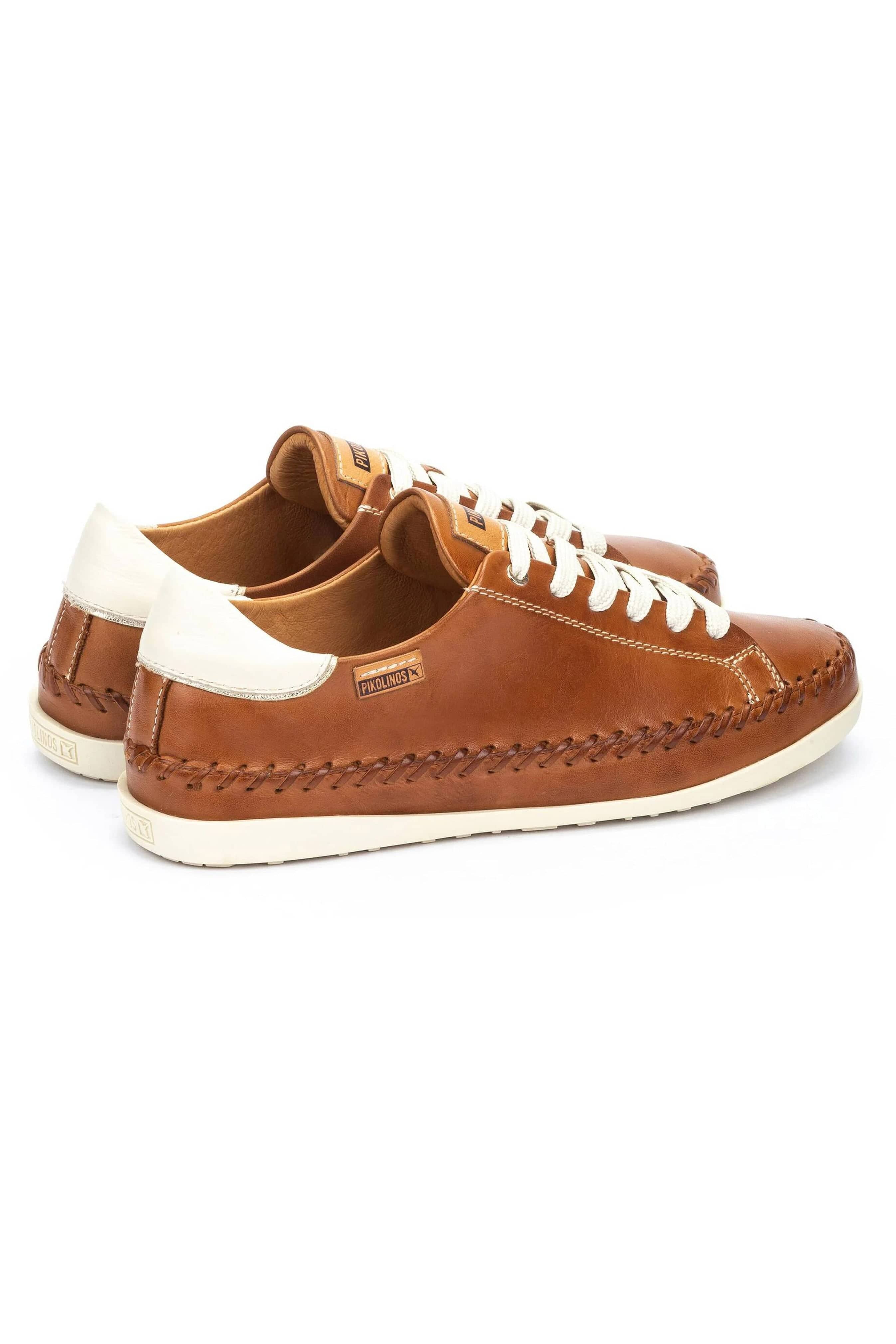 Soller Leather Trainers with Elastic Laces - Brandy - Image 3