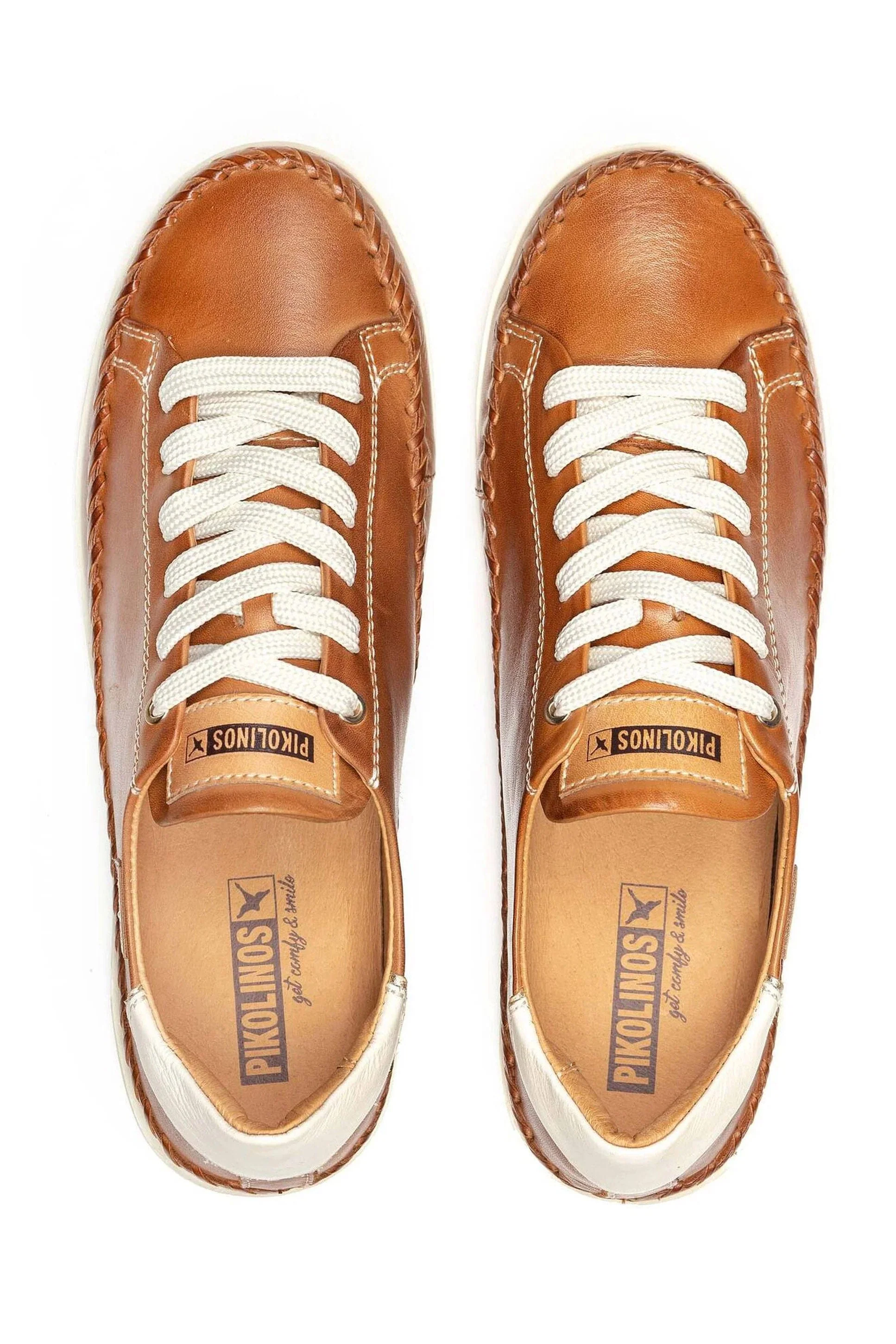 Soller Leather Trainers with Elastic Laces - Brandy - Image 4