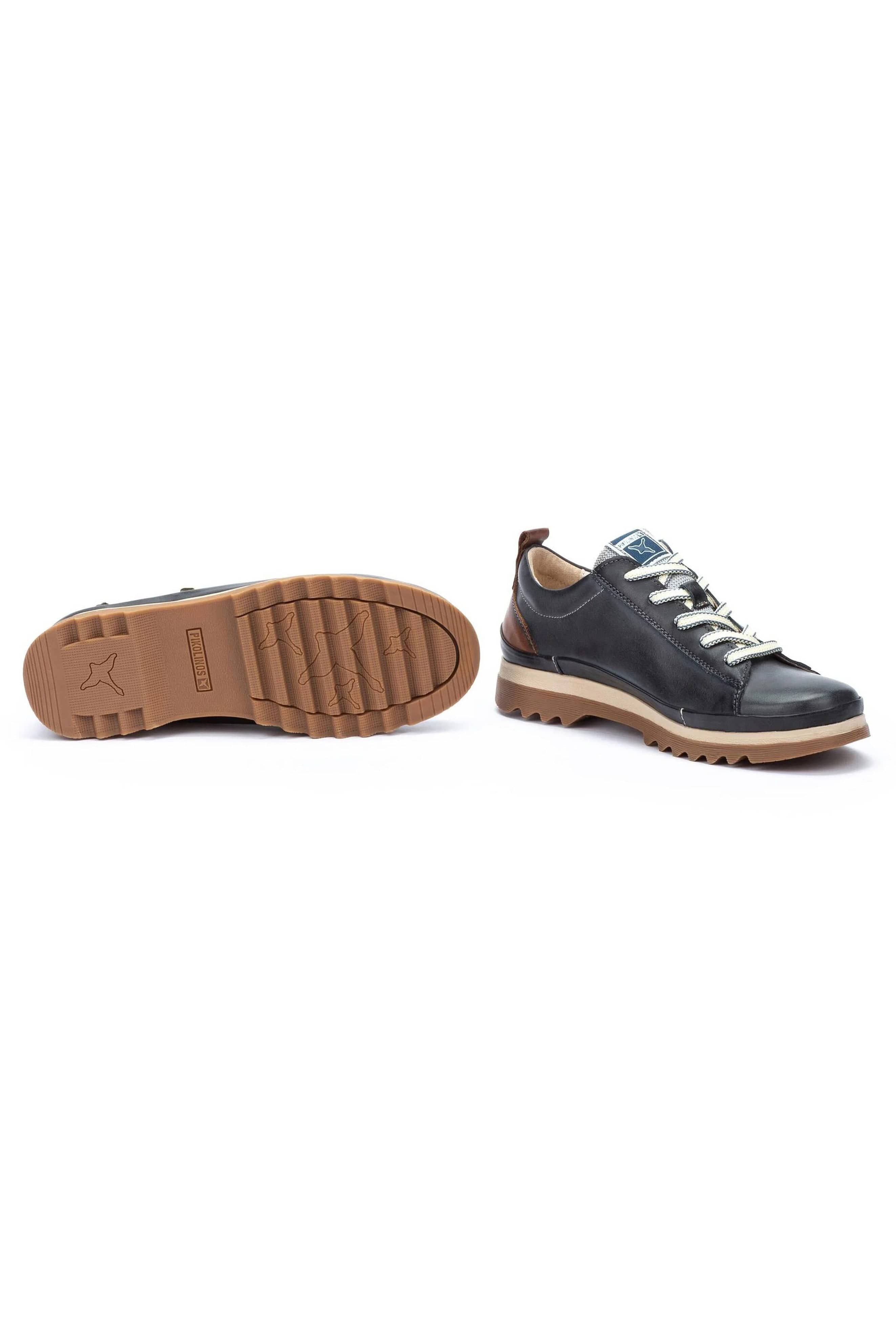 Vigo Leather Trainers with Lace and Zip - Ocean - Image 4