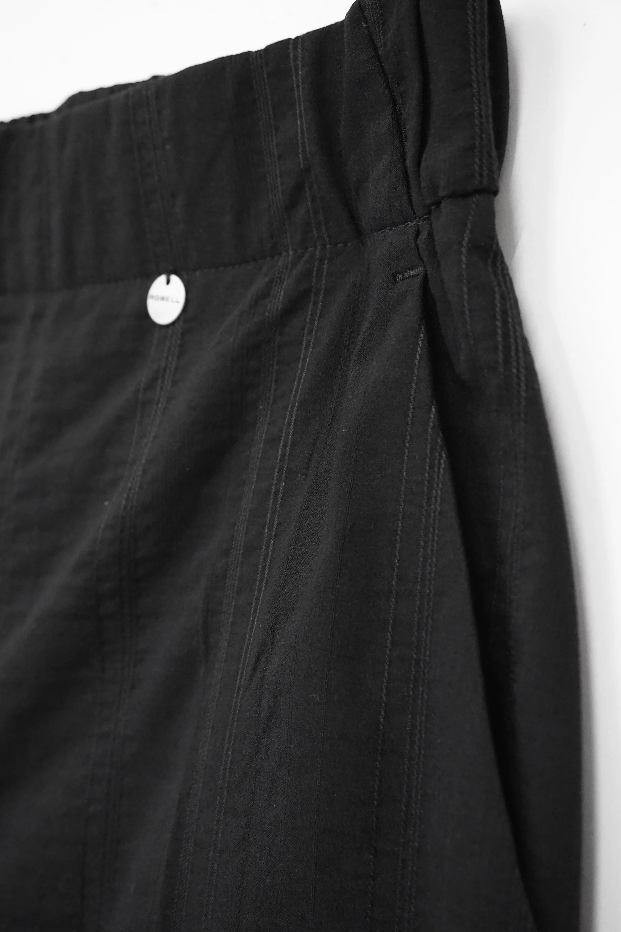 Anna 09 Seersucker 27" Leg Ankle Grazer Trousers - Black - Image 3