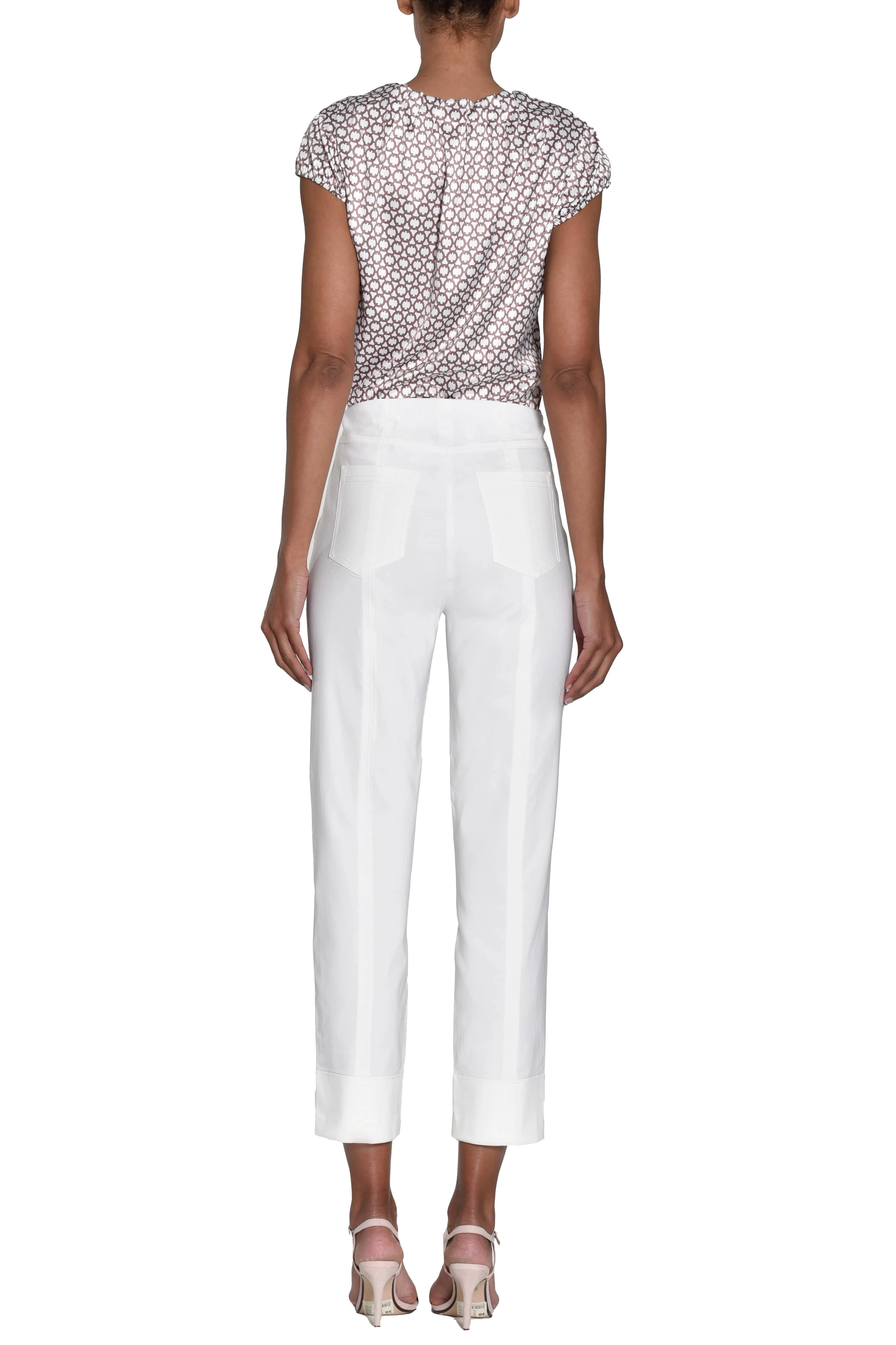 Bella 09 Straight Ankle Grazer Trousers - Cream - Image 3