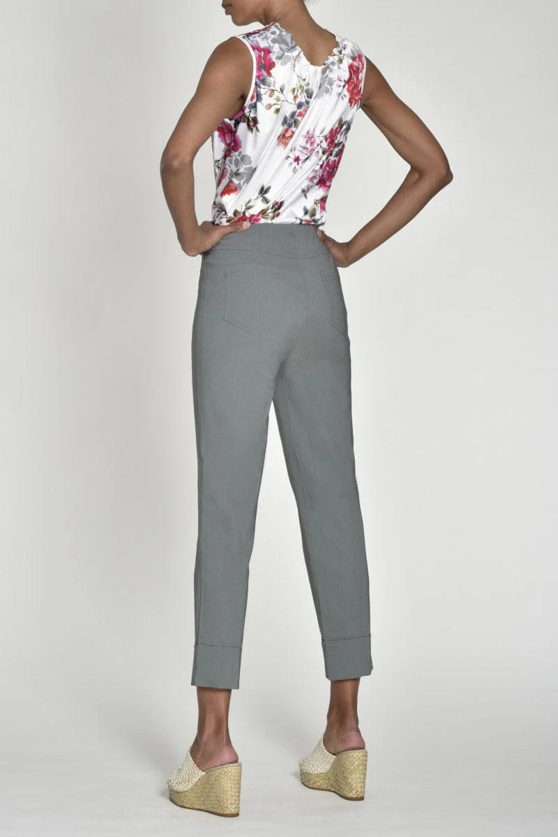 Bella 09 Straight Ankle Grazer Trousers - Dark Olive - Image 3