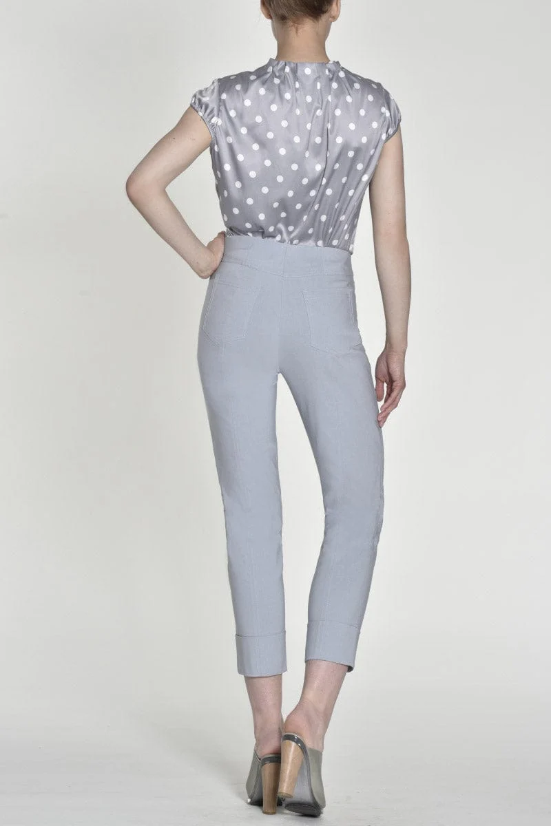 Bella 09 Straight Ankle Grazer Trousers - Pearl Grey - Image 3