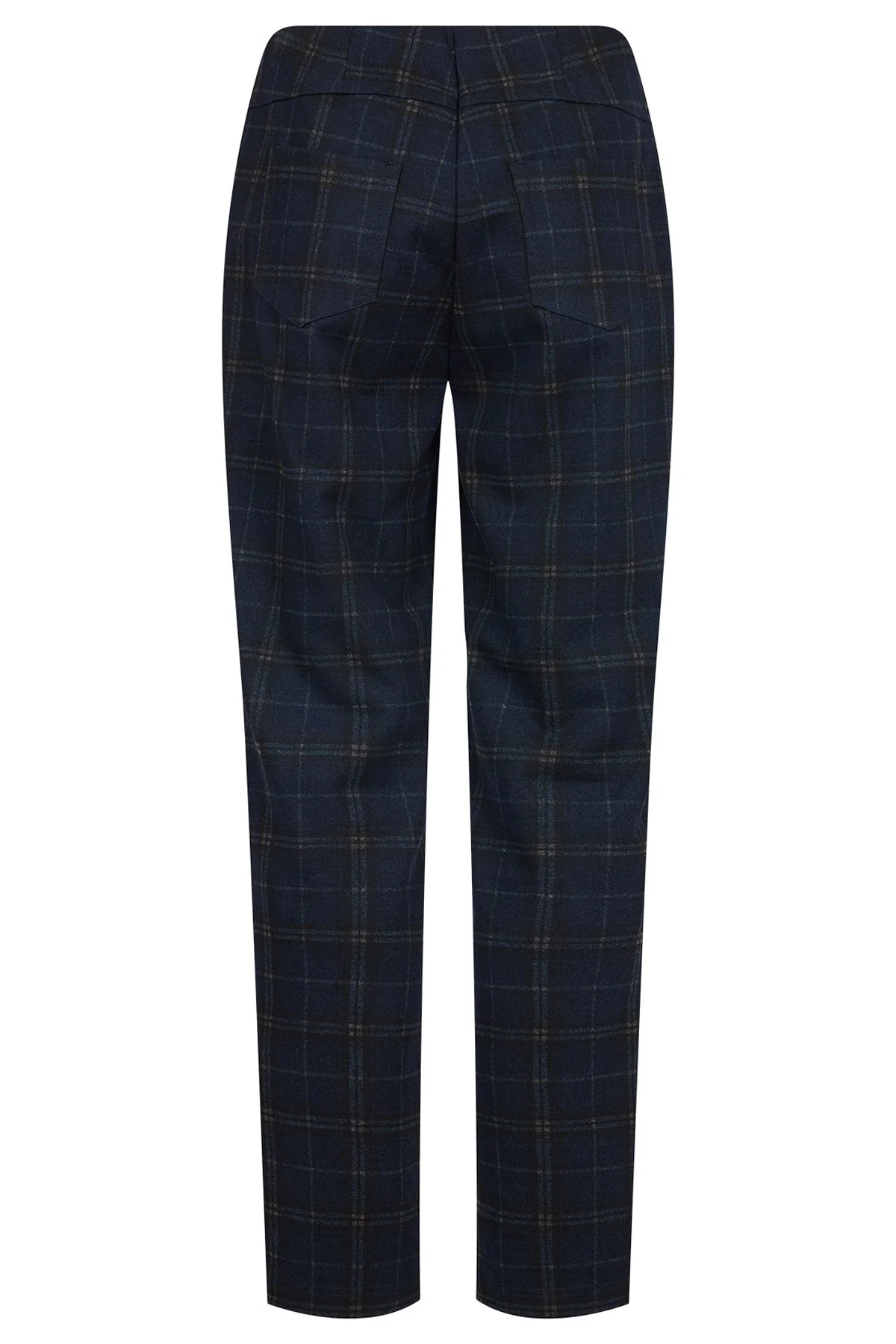 Bella 31" Leg Check Winter Weight Trousers - Navy - Image 2