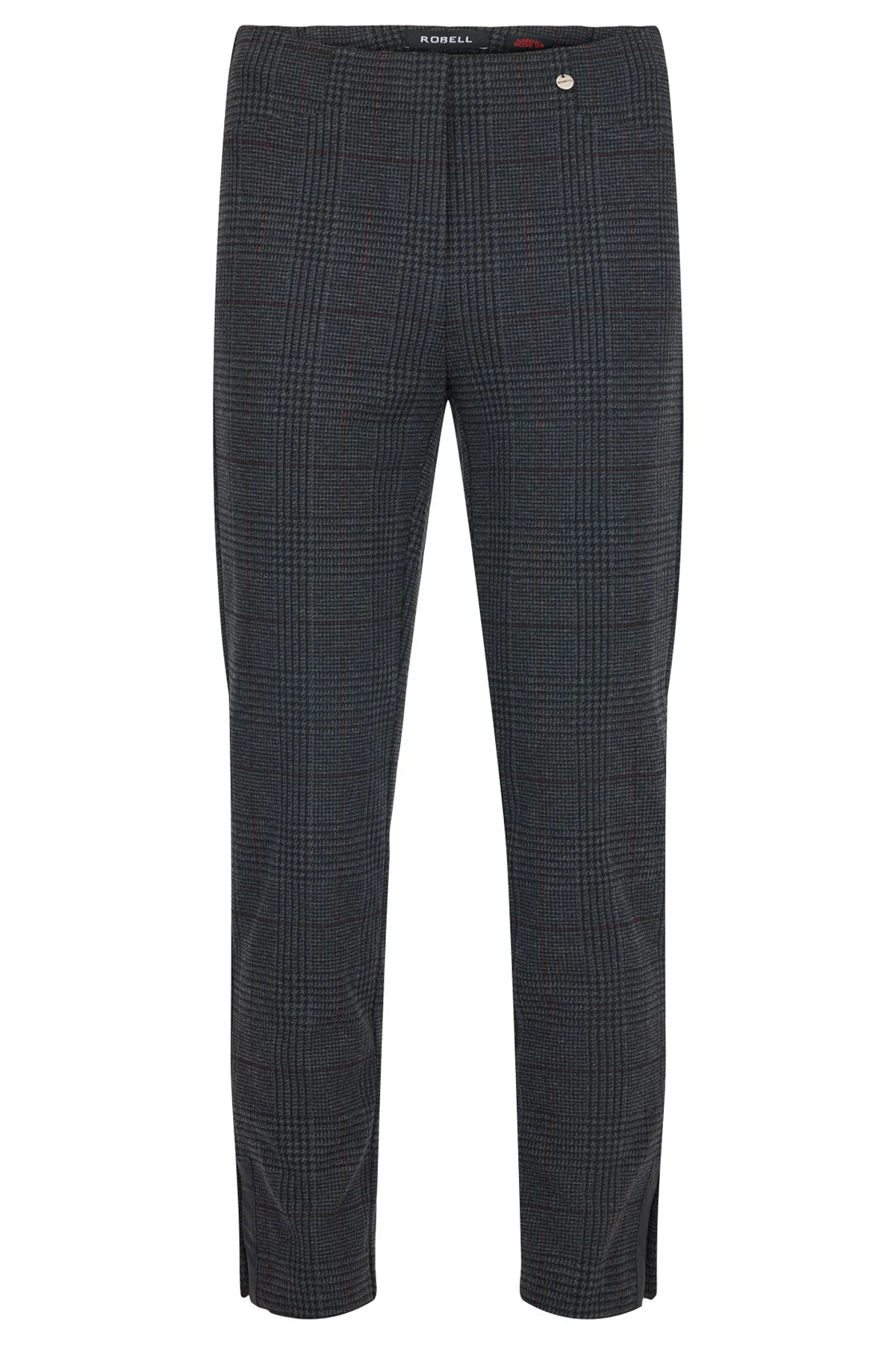 Rose 09 27" Leg Check Trousers - Dark Grey
