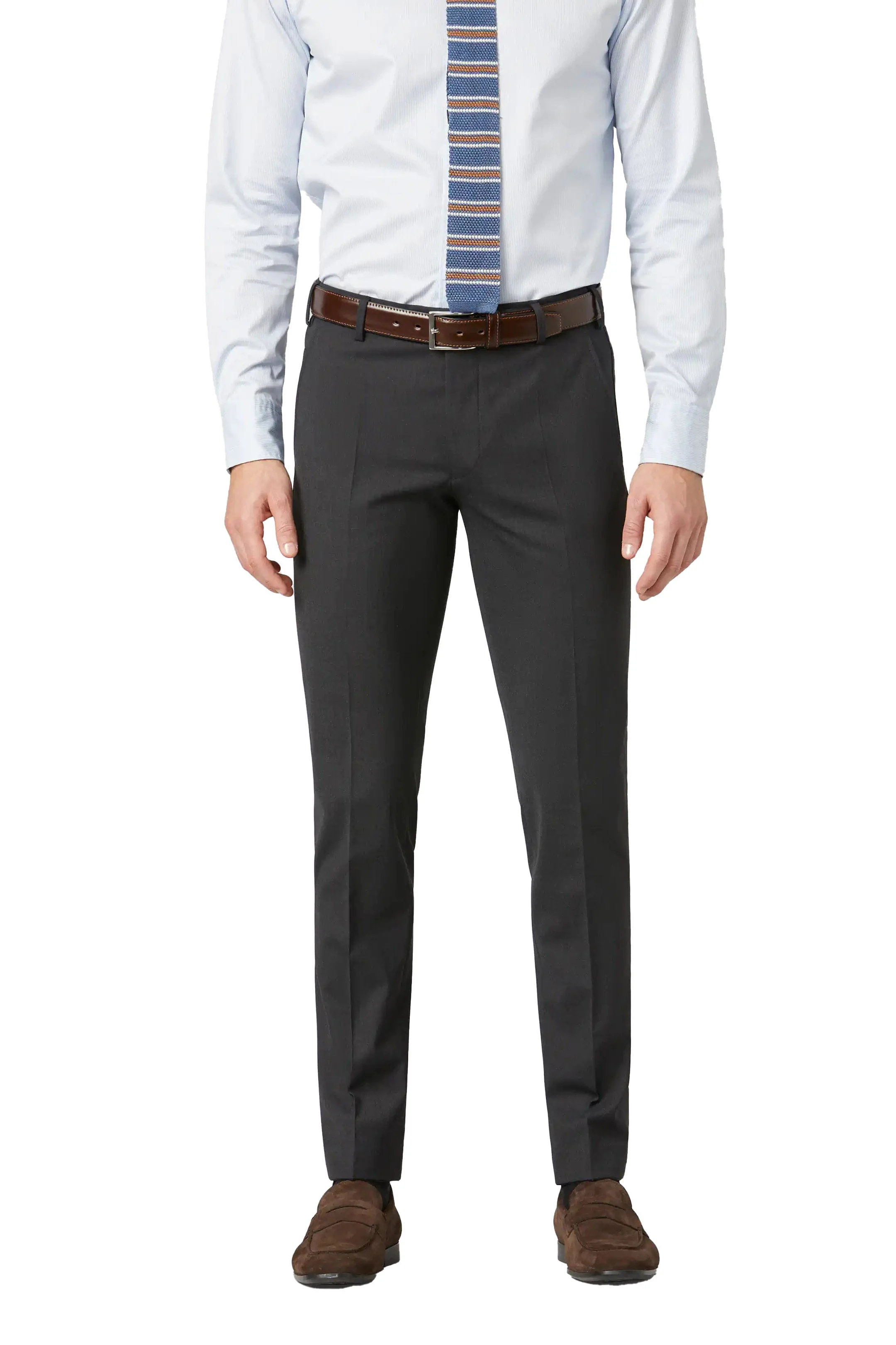 Roma Wool Blend Formal Trousers - Charcoal