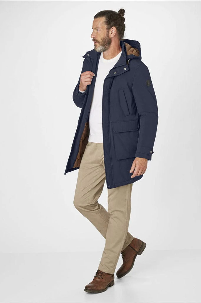 Boston Padded Parka Jacket - Dark Navy - Image 4