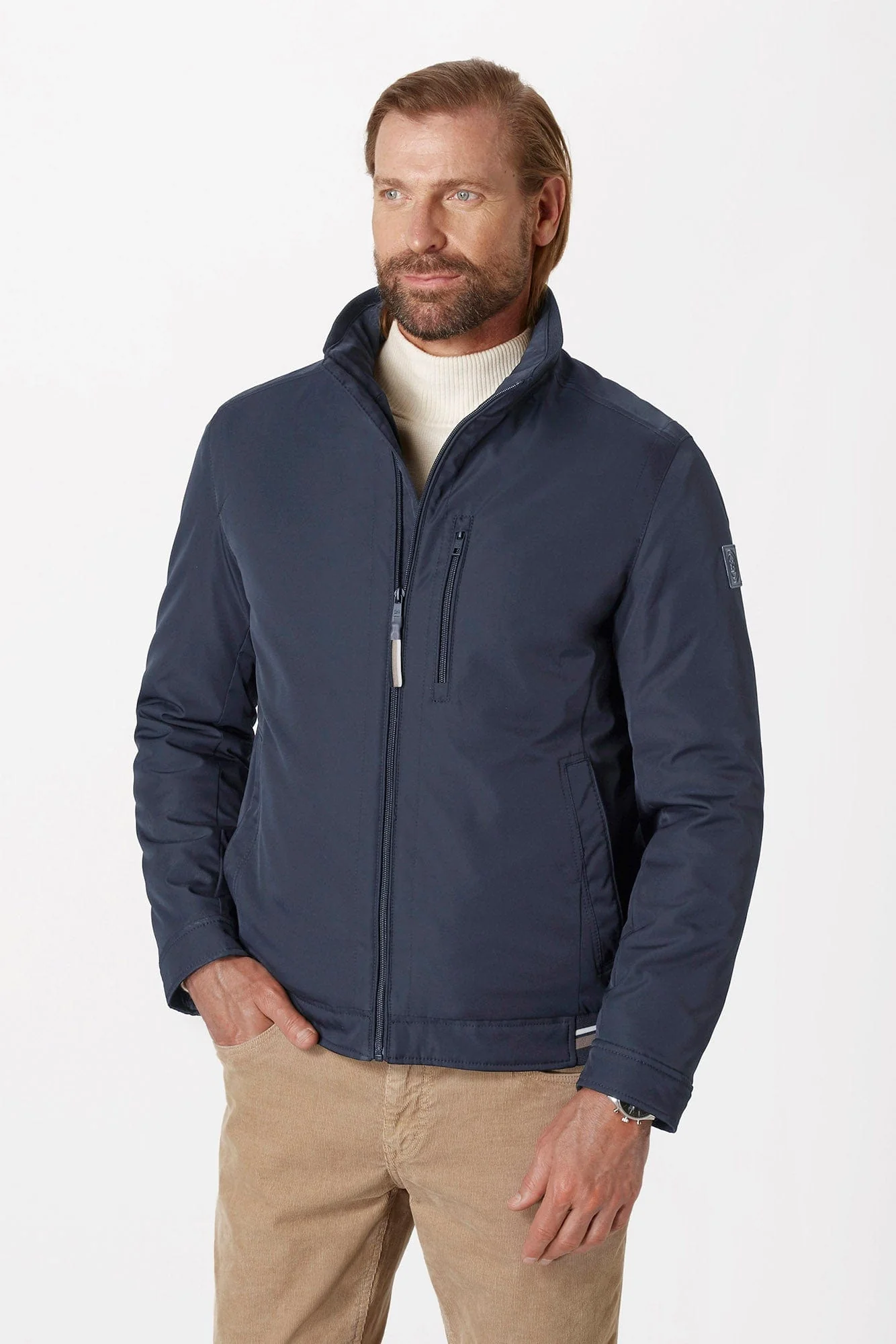 Duncan Water Repellent Harrington Jacket - Navy - Image 2