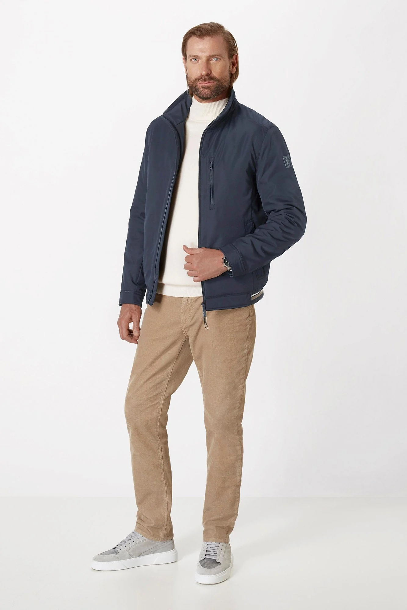 Duncan Water Repellent Harrington Jacket - Navy - Image 6