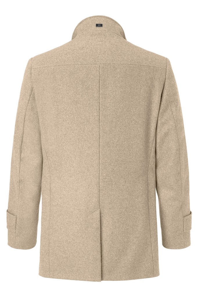 George Italian Wool Double Breasted Coat - Beige Melange - Image 4