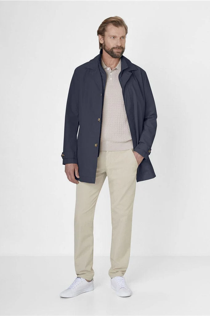 Santiago Waterproof Mac Coat with Removable Insert - Navy - Image 2