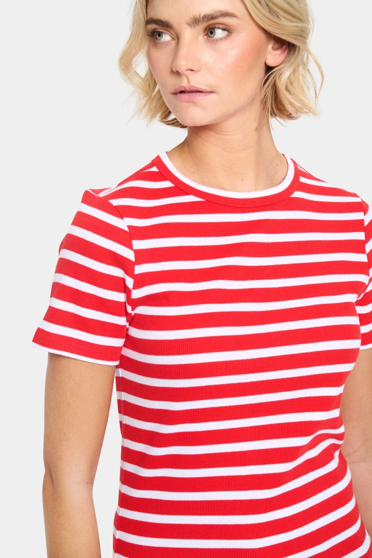 Aster Stripe T-Shirt - Flame White Stripe - Image 4